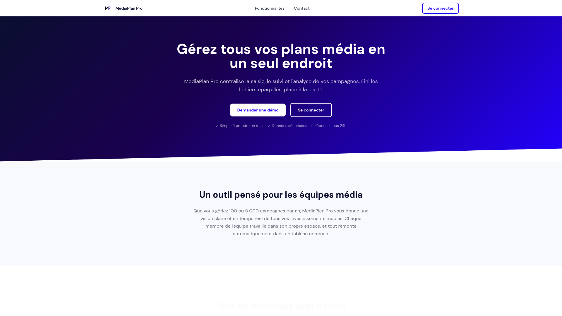 website screenshot of https://media-plan-pro.com/