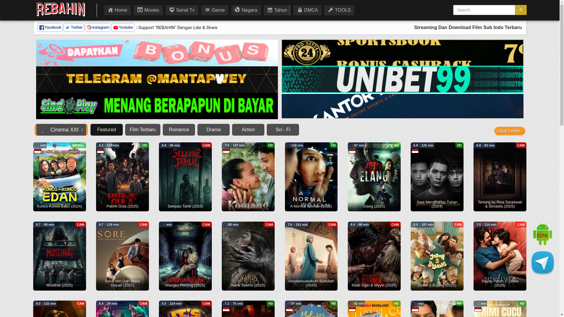 website screenshot of https://rebahinxxi1.lat/