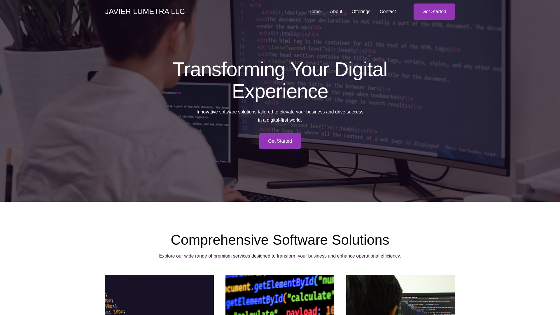 website screenshot of https://javierlumetra.com