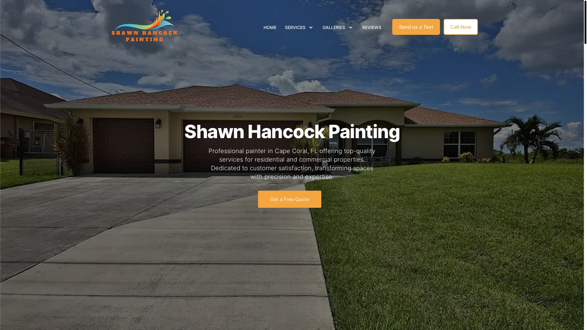 website screenshot of https://shawnhancockpainting.com/