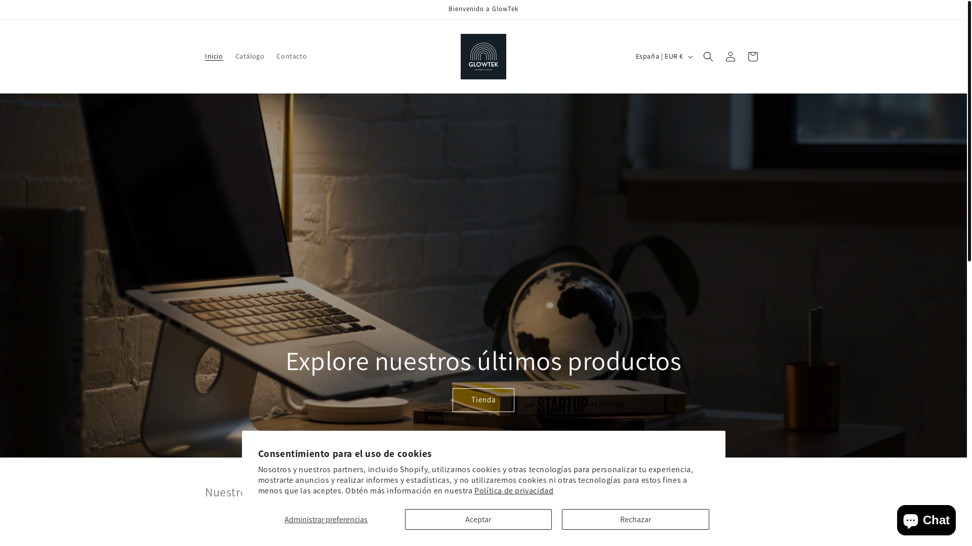website screenshot of https://glowtek.es/