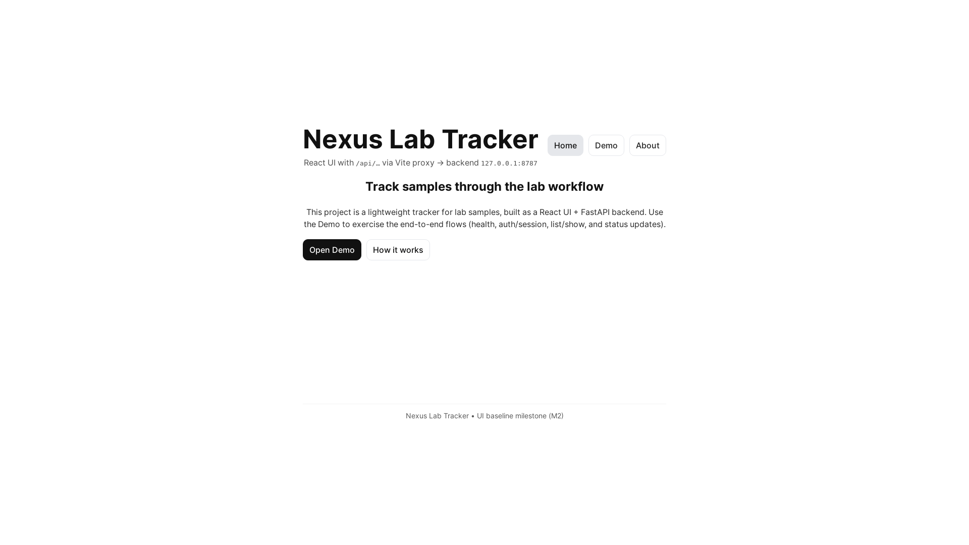 website screenshot of https://nexuslabtracker.com/