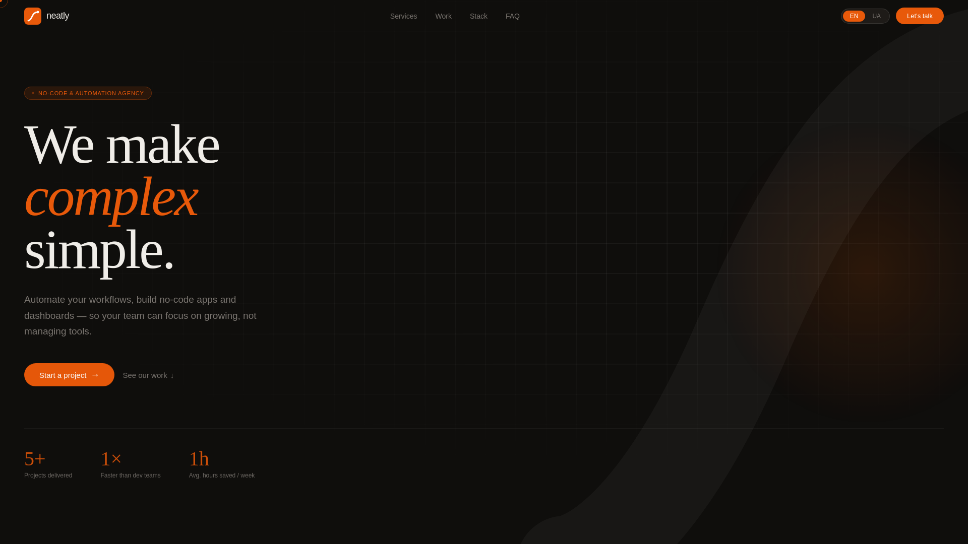 website screenshot of https://neatlyagency.com