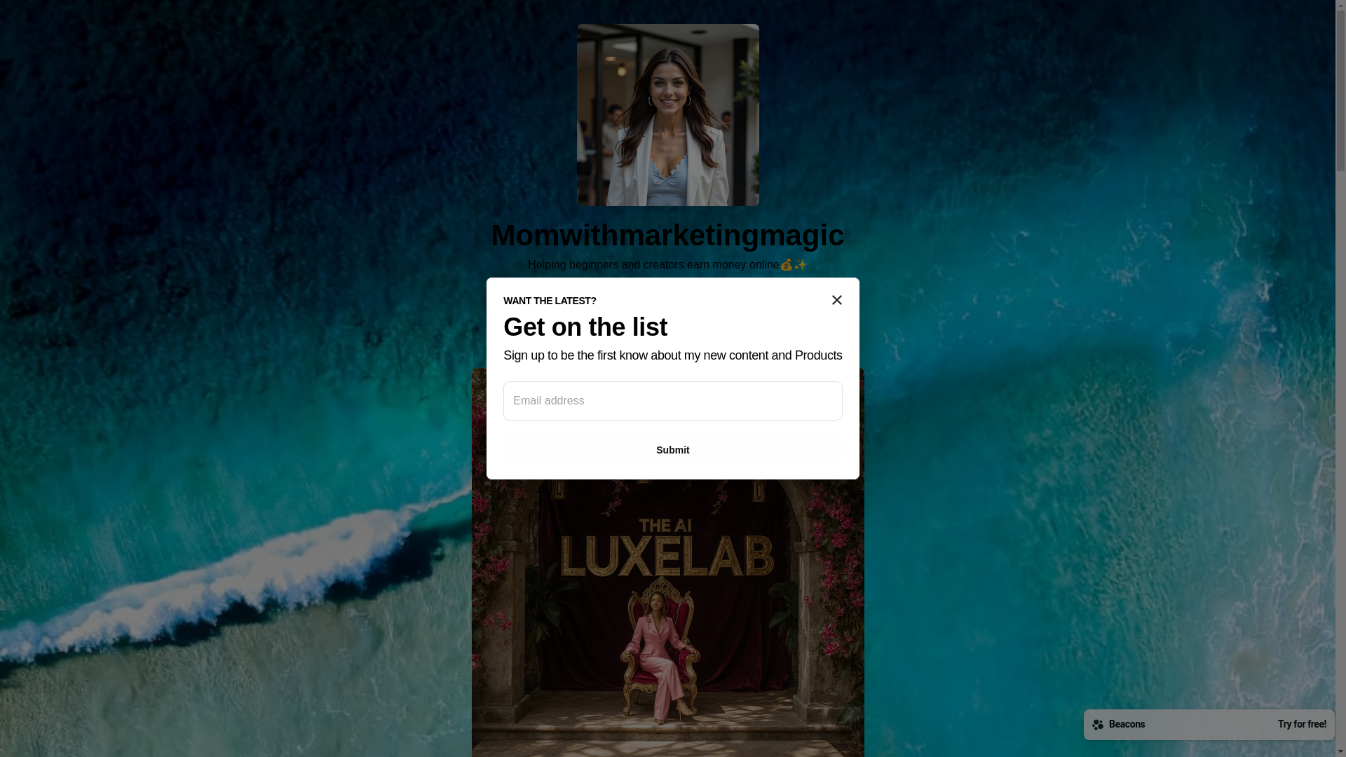 website screenshot of https://momwithmarketingmagic004.store/