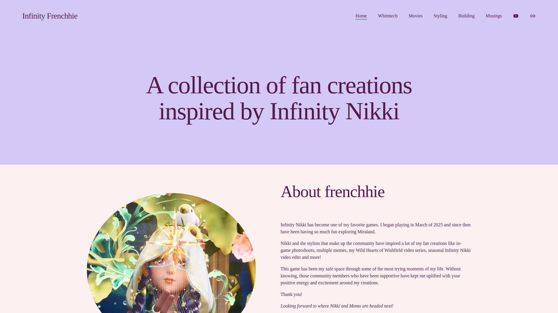 website screenshot of https://infinityfrenchhie.com/