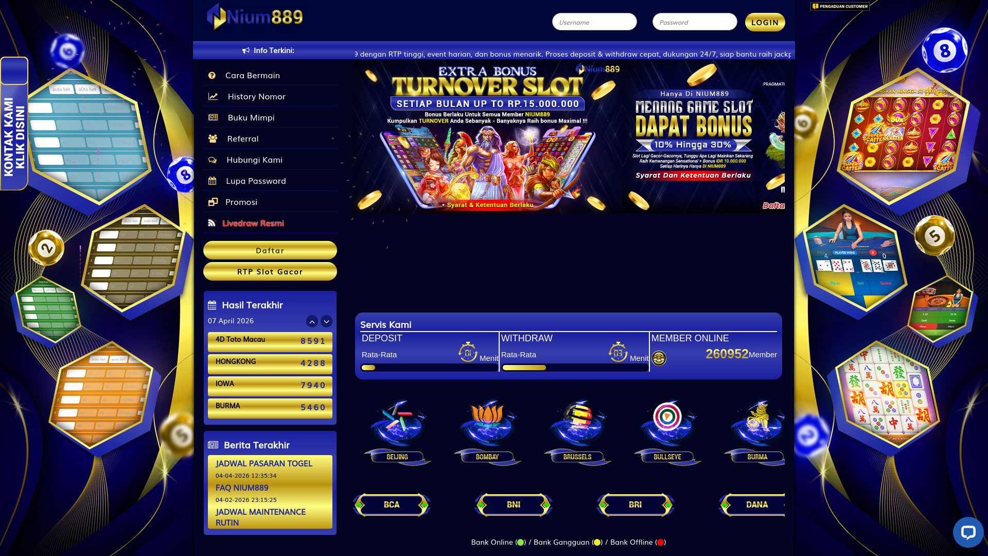 website screenshot of https://nium889esf734.com