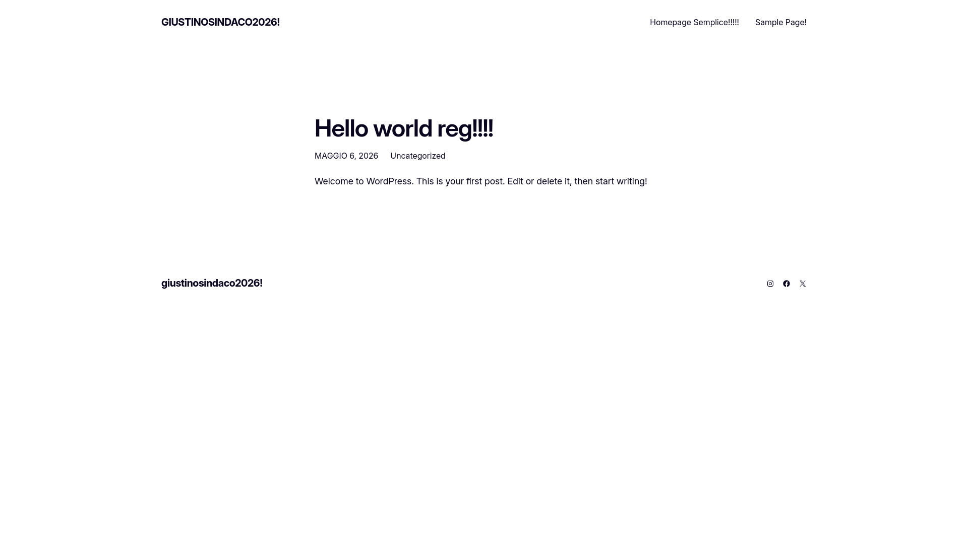 website screenshot of https://giustinosindaco2026.it/