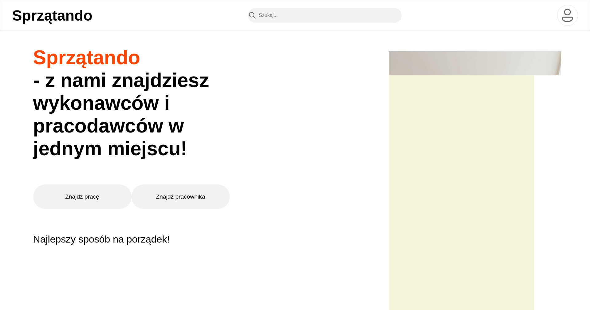 website screenshot of https://sprzatando.com.pl/