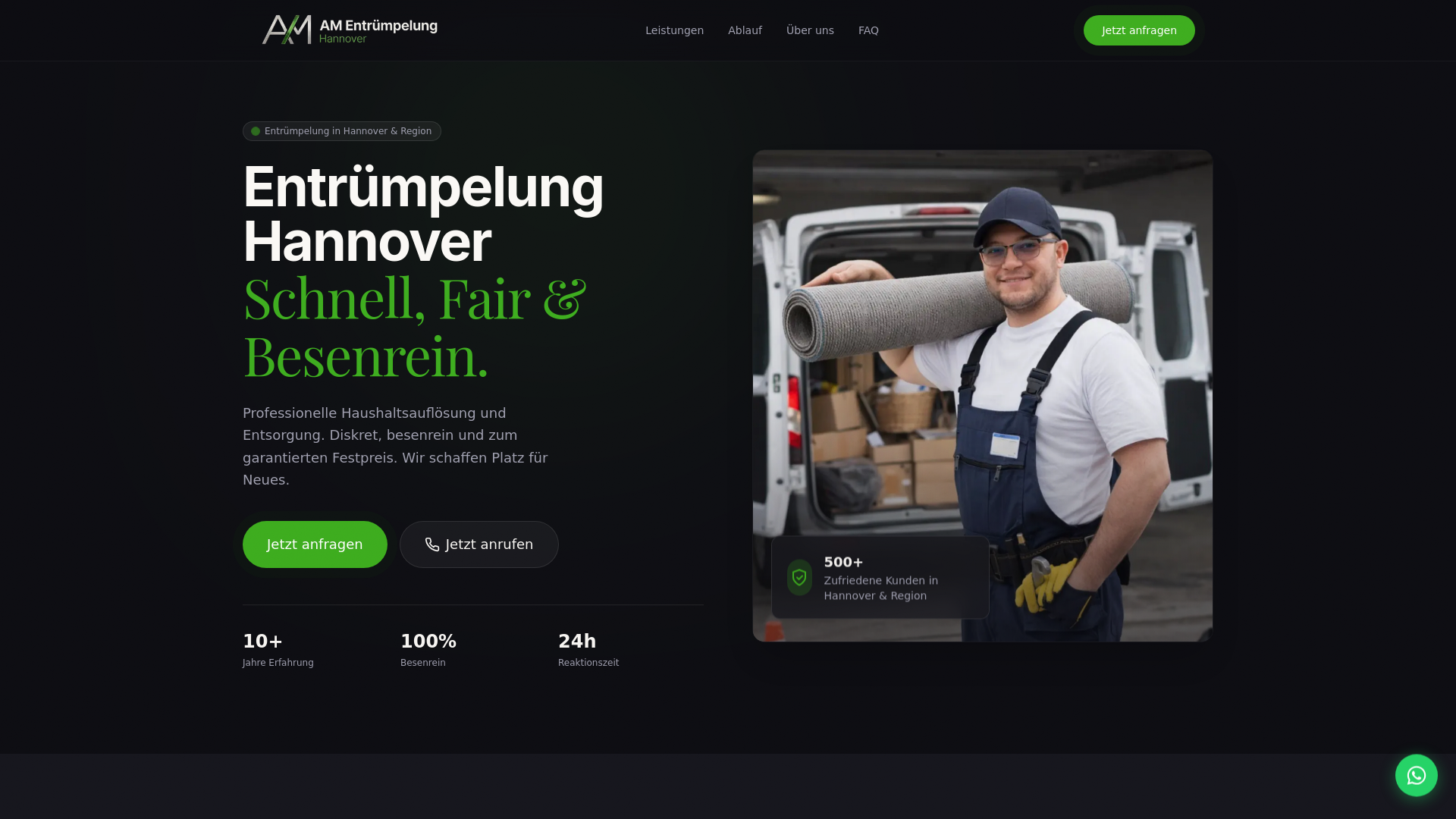 website screenshot of https://am-entruempelung.pages.dev/