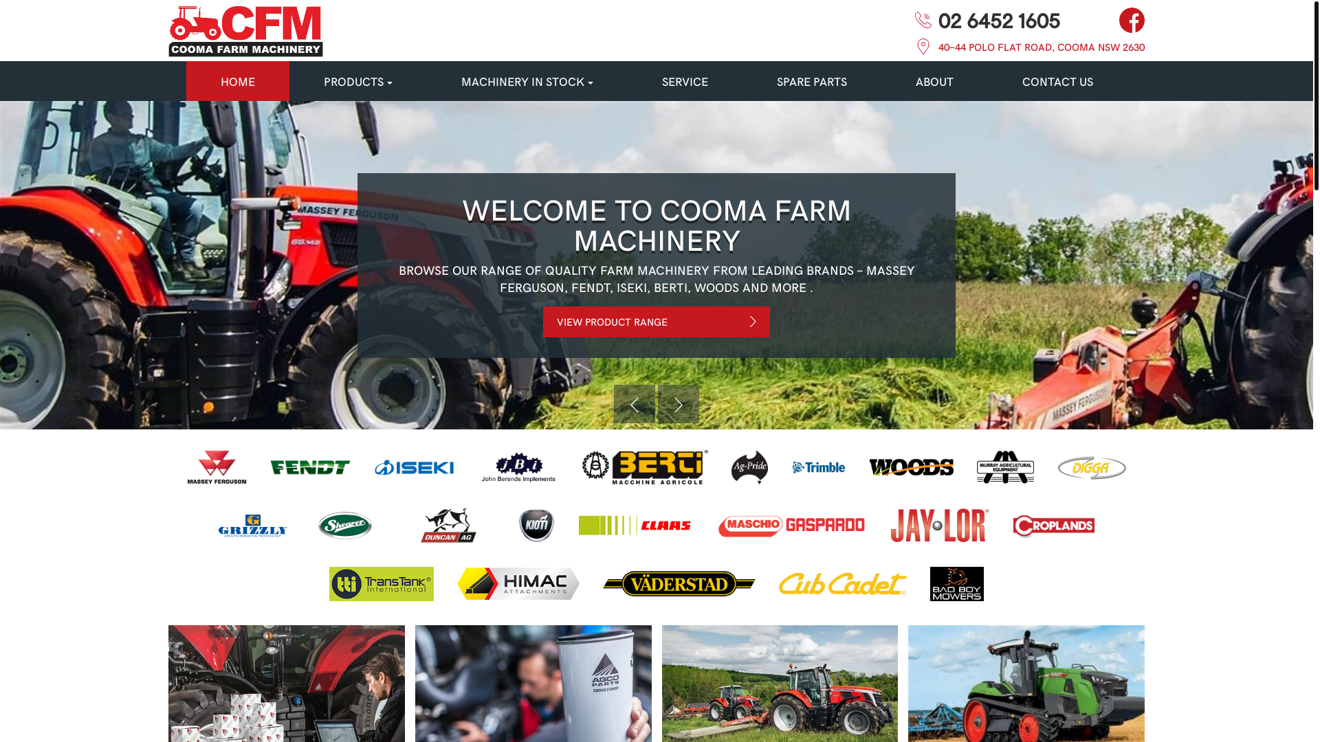 website screenshot of https://coomafarmmachinery.online/