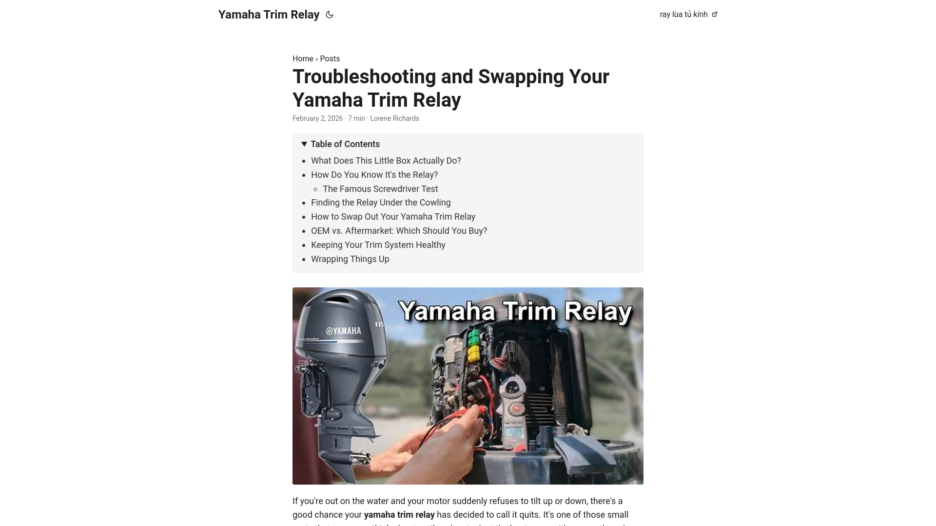 website screenshot of https://yamaha-trim-relay.pages.dev/