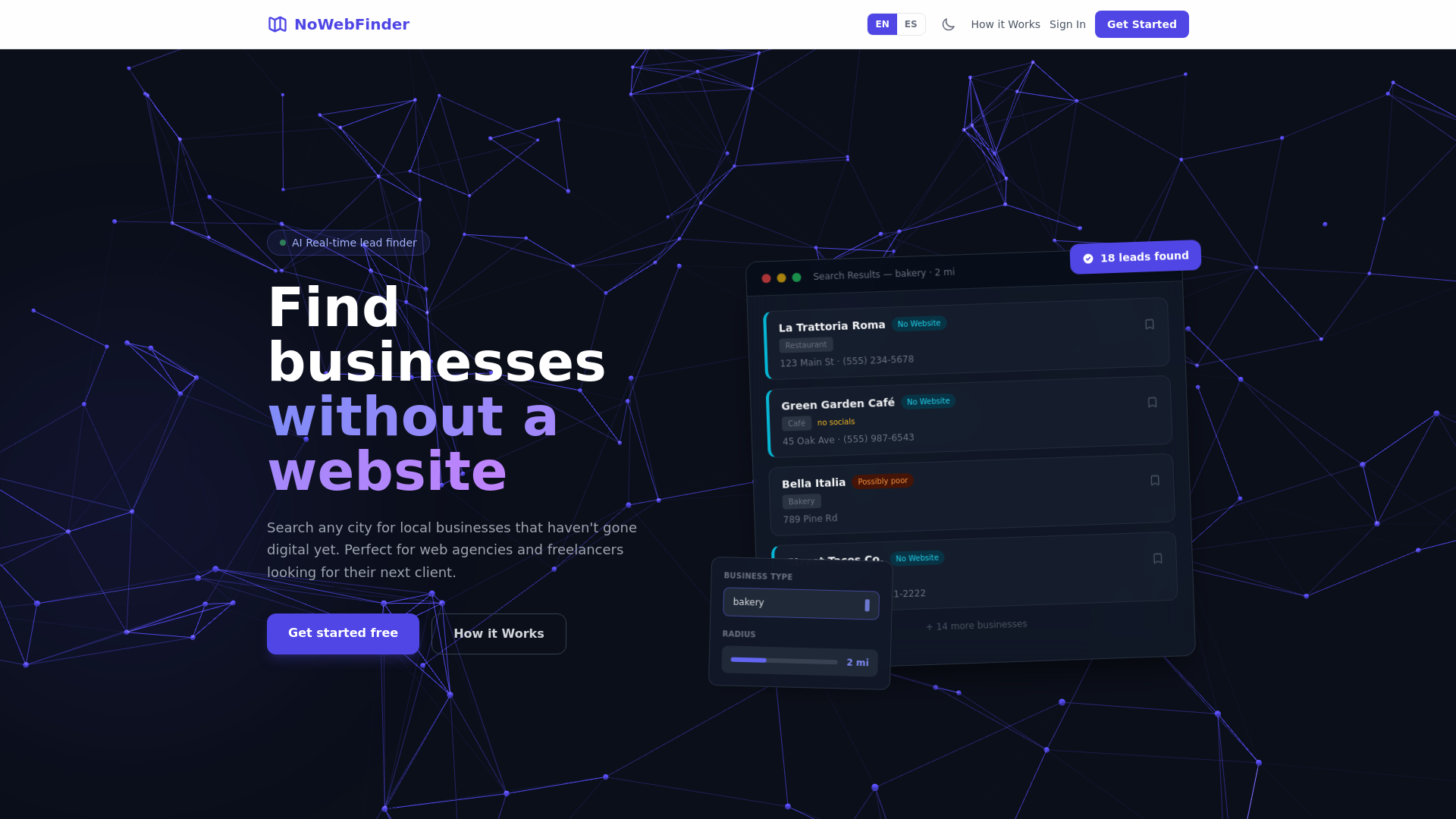 website screenshot of https://nowebfinder.com/