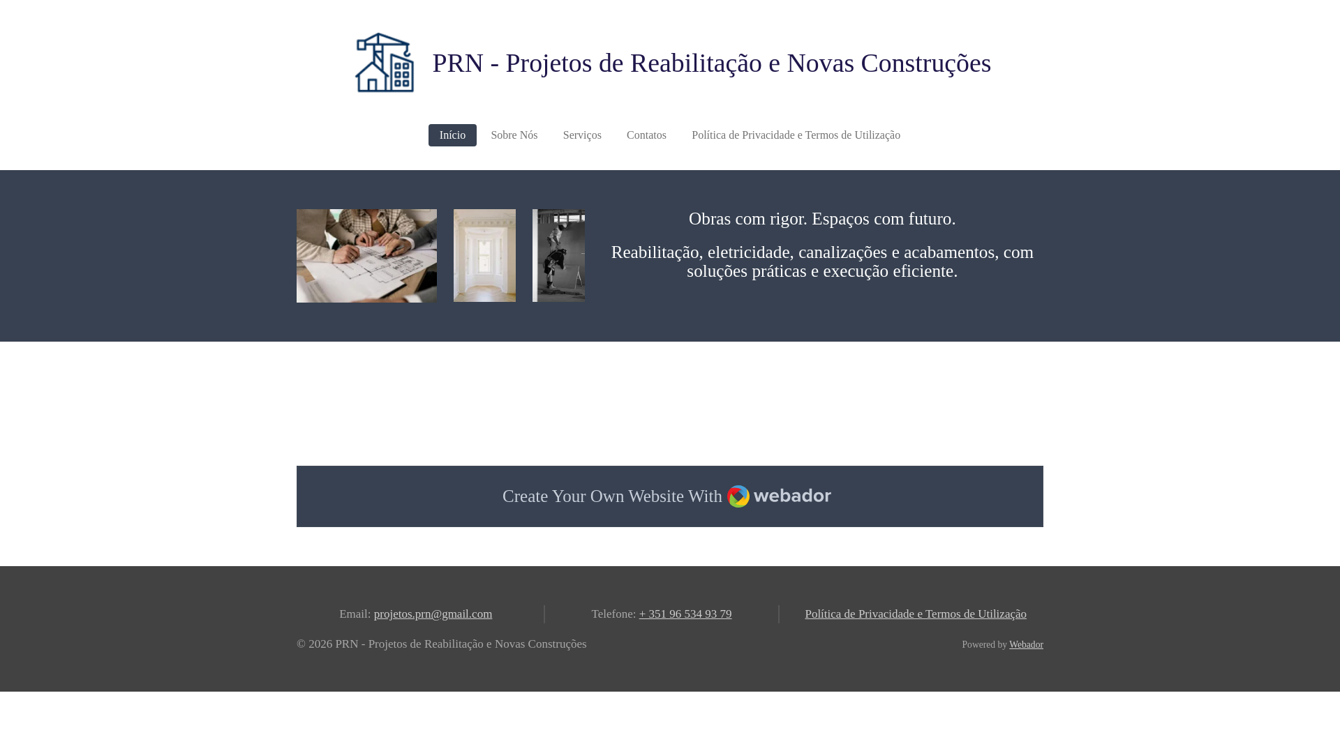 website screenshot of https://prn-projetos-de-reabilitacao-e-novas-construcoes.com