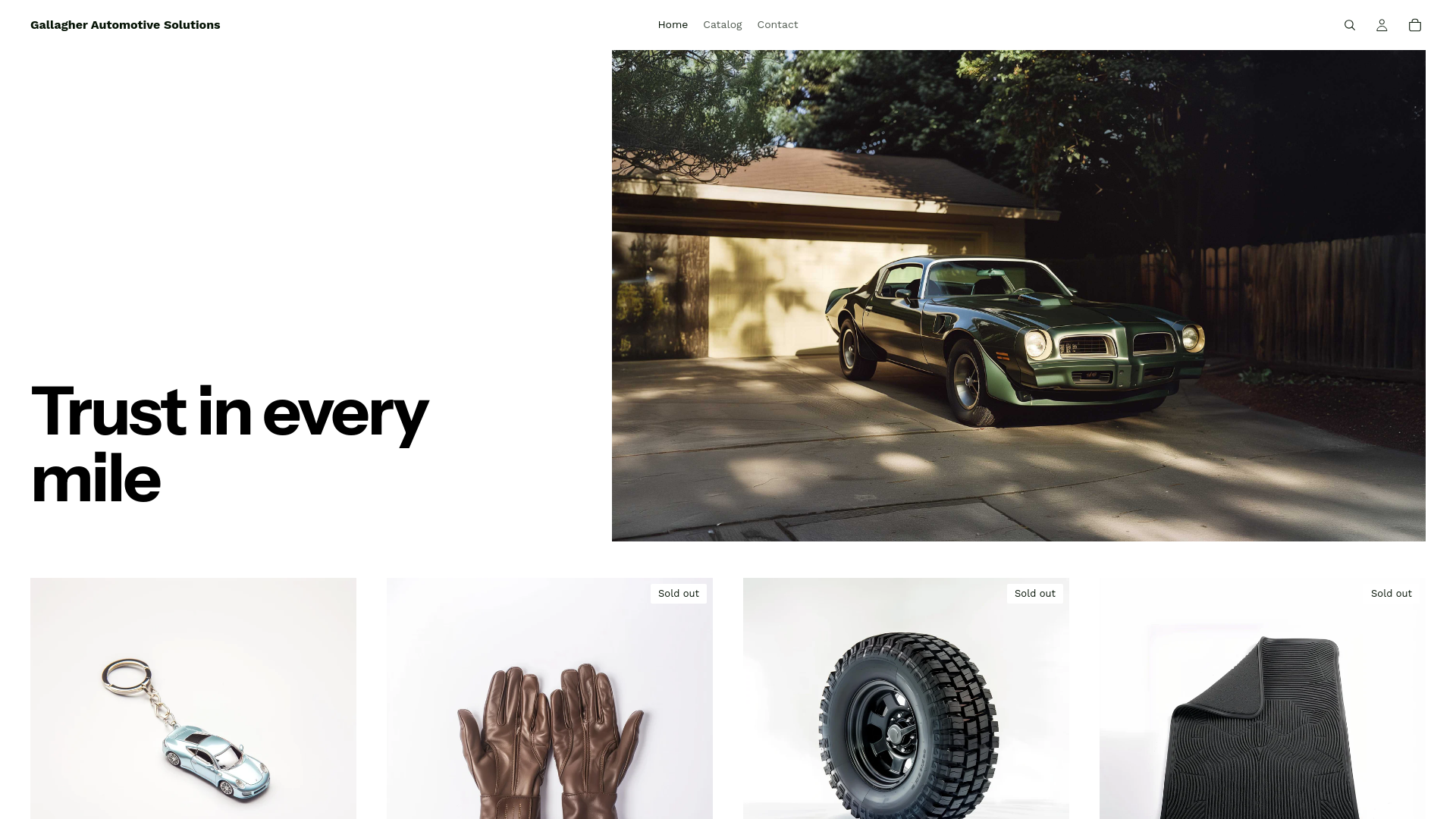 website screenshot of https://autogallagher.com/