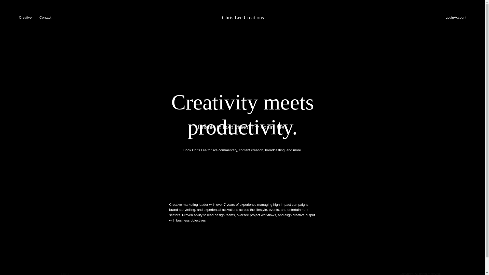 website screenshot of https://chrisleecreations.com/