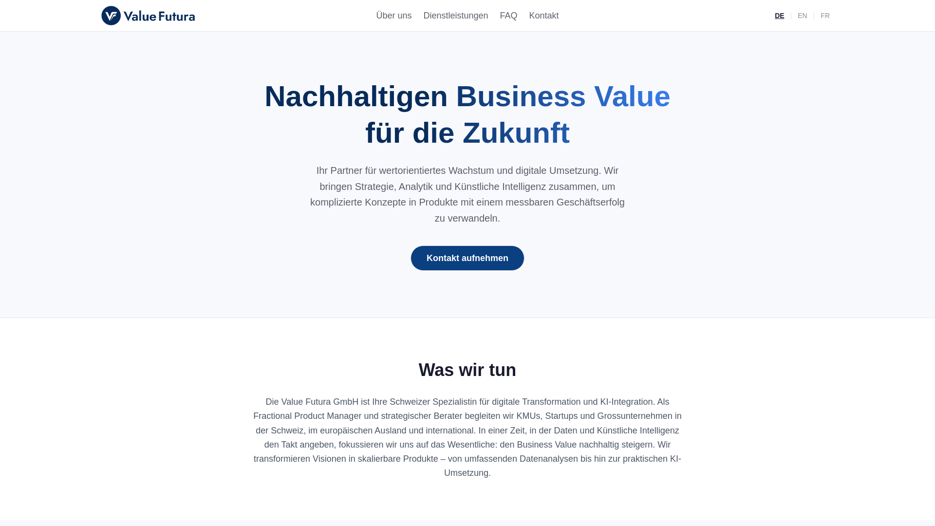 website screenshot of https://valuefuturawebsite.pages.dev/
