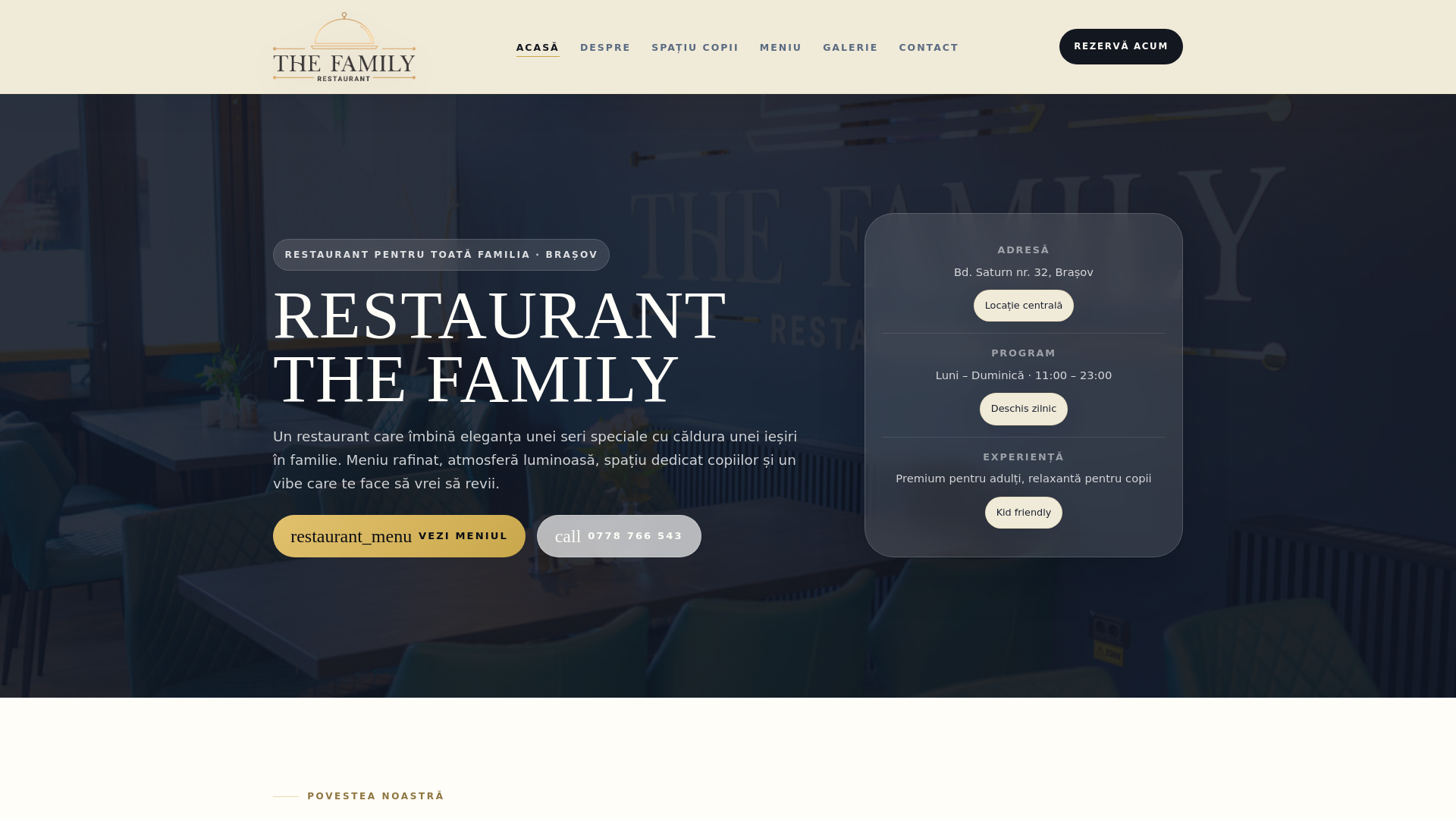 website screenshot of https://thefamilyrestaurant.ro/