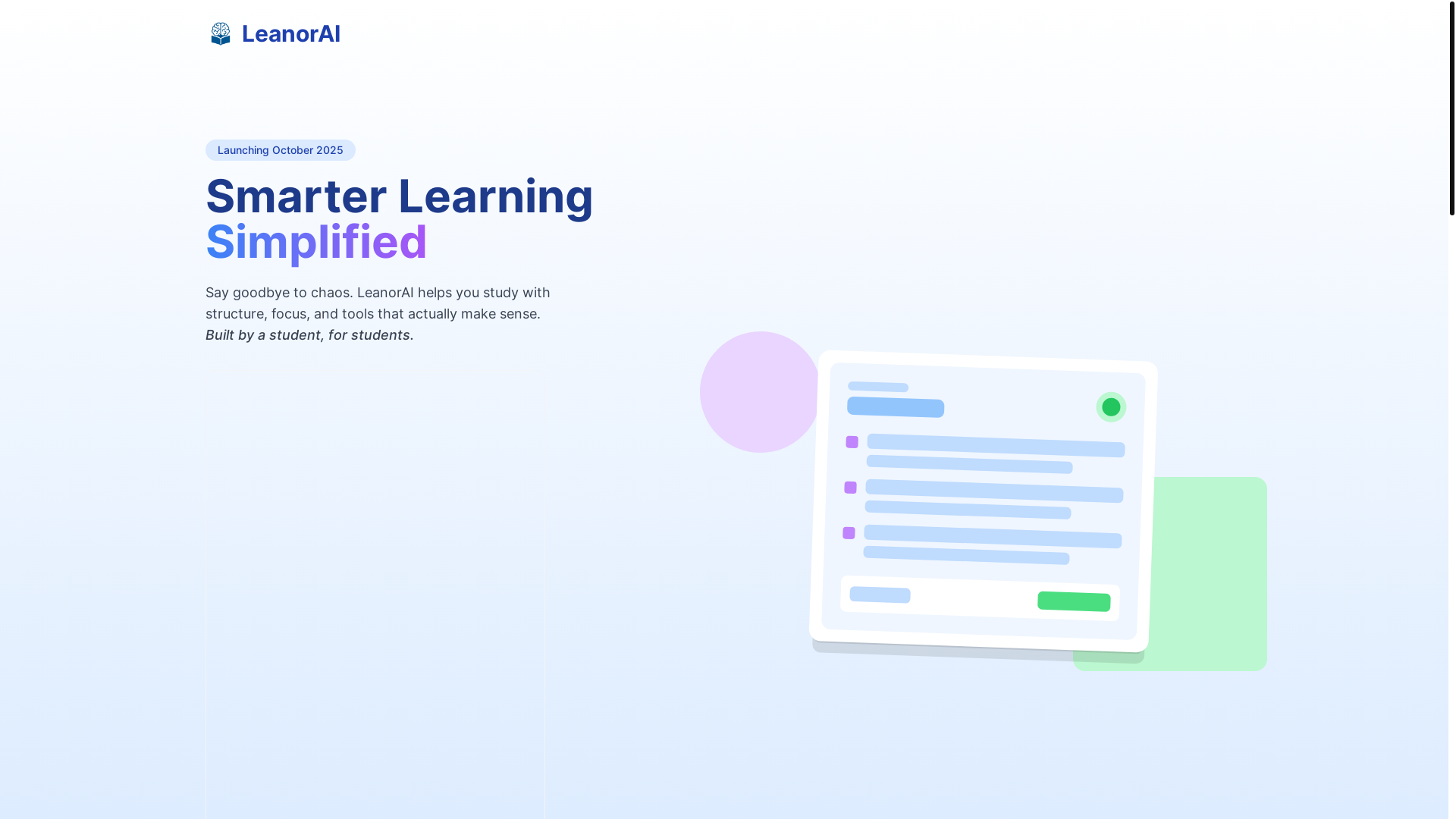 website screenshot of https://leanorai.com/