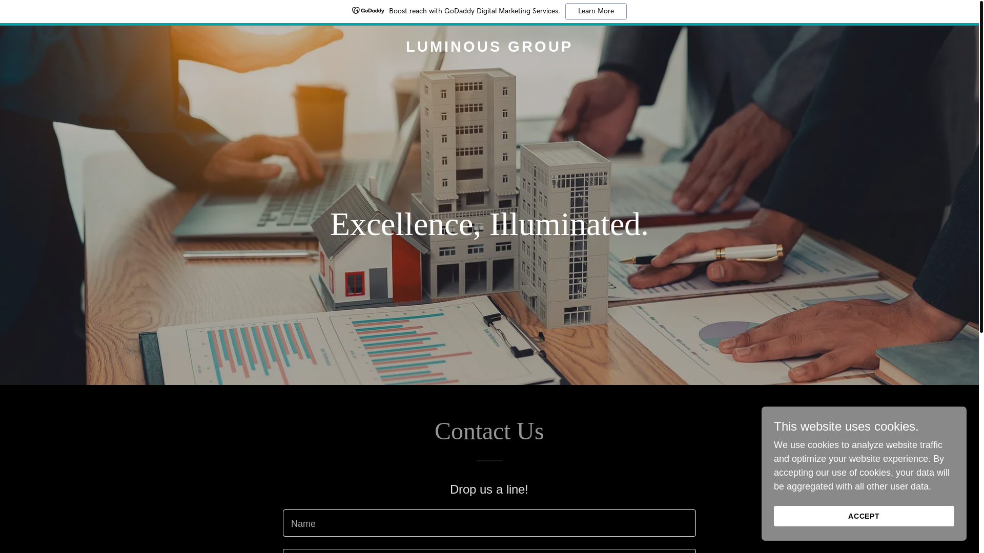 website screenshot of https://luminousgroup.org/