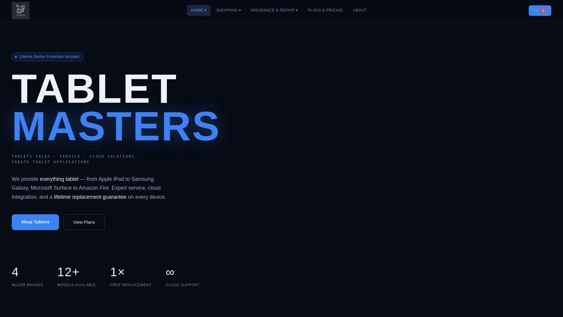 website screenshot of https://tablet-masters.com/
