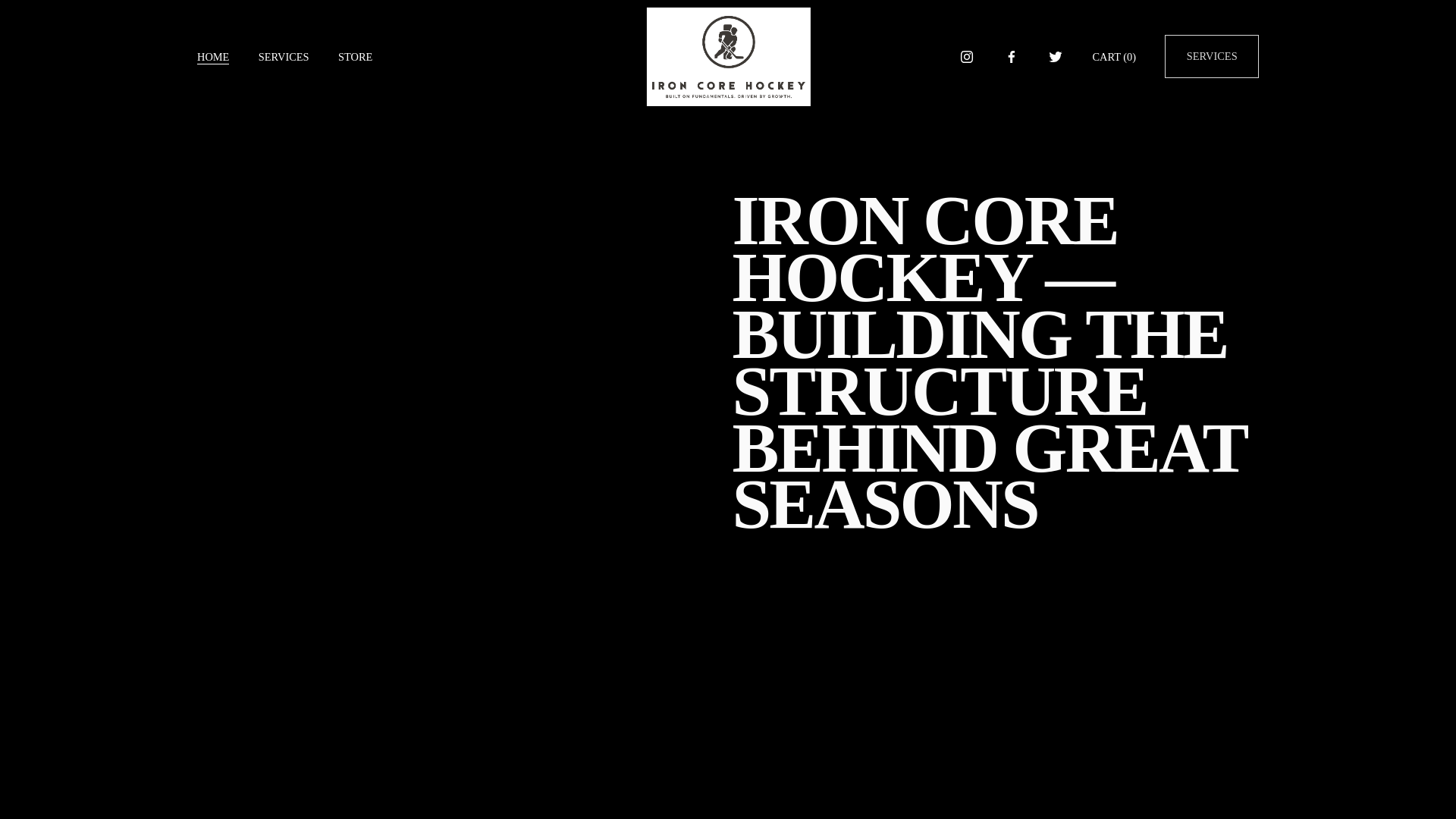 website screenshot of https://ironcorehockey.com/