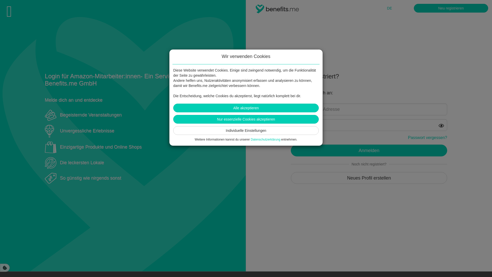 website screenshot of https://amazon.benefits.me