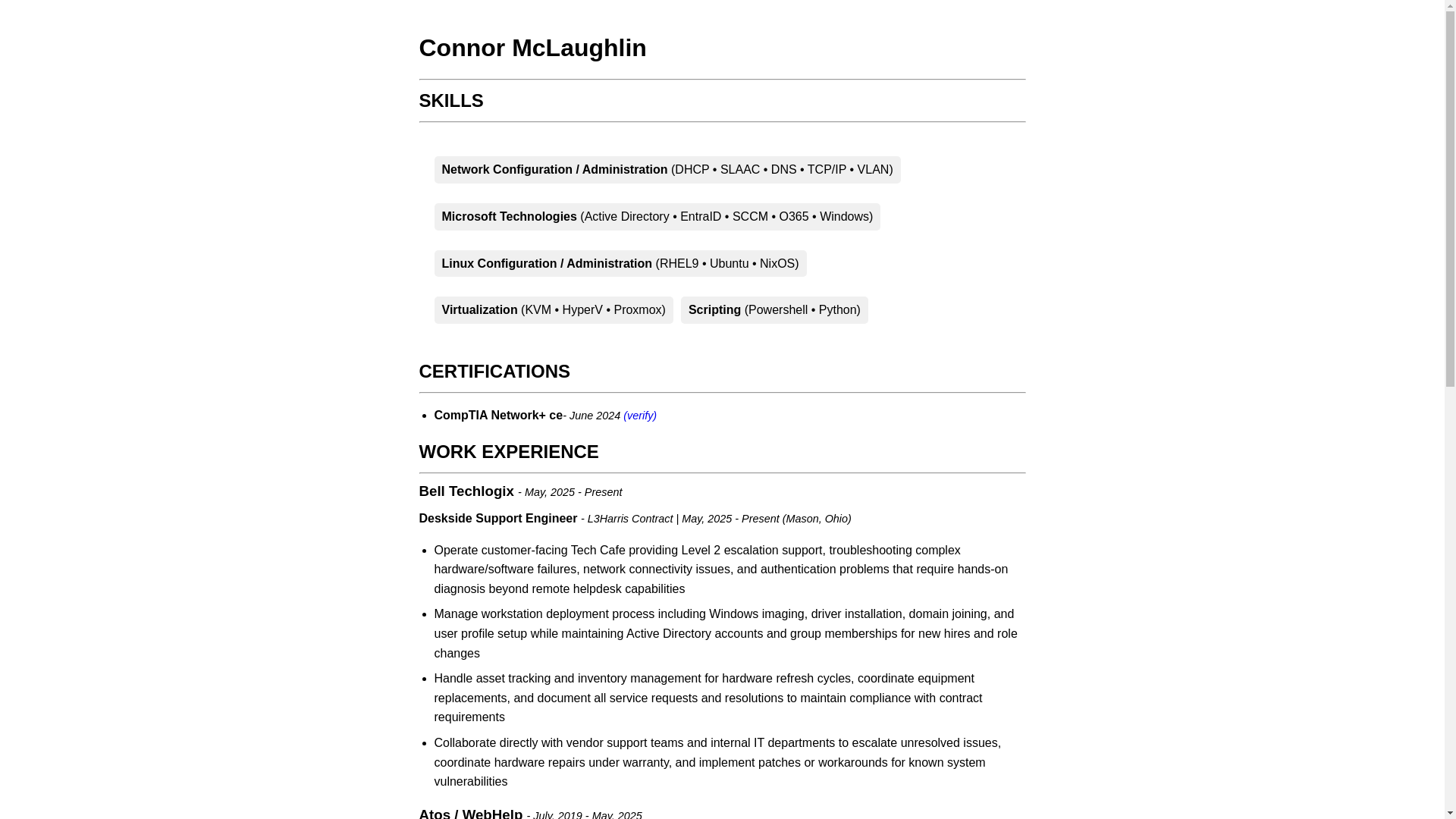 website screenshot of https://cmclaughlin-work.pages.dev/