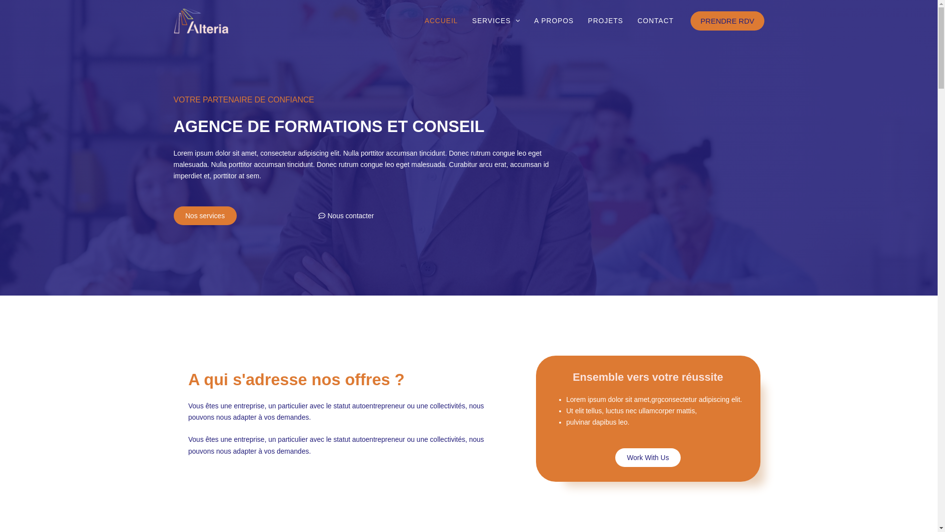 website screenshot of https://alteria-formation.fr/