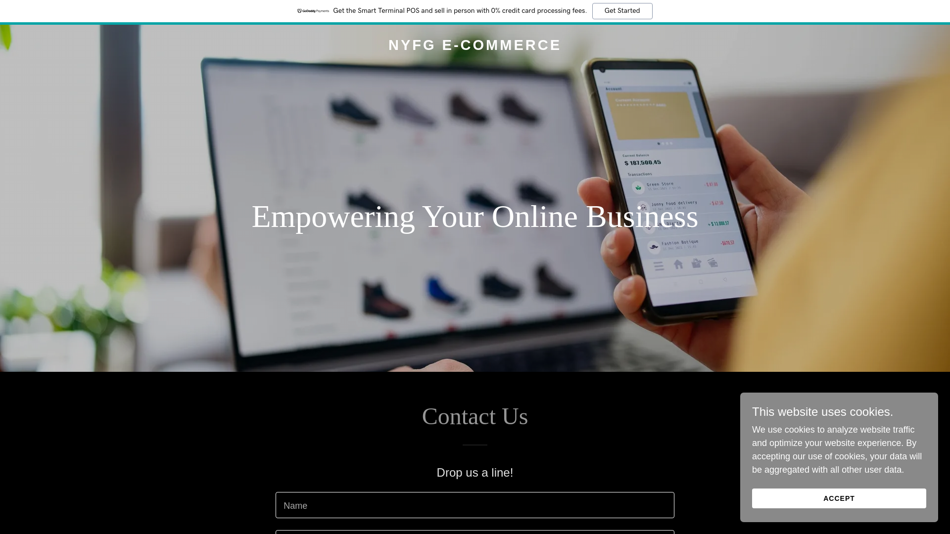 website screenshot of https://nyfgecommerce.com/