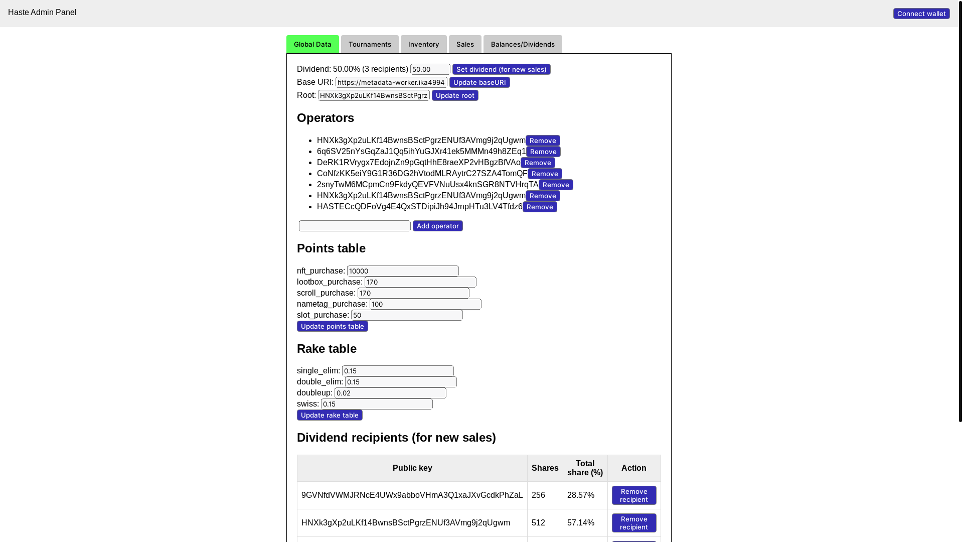 website screenshot of https://haste-admin-panel-devnet.pages.dev/