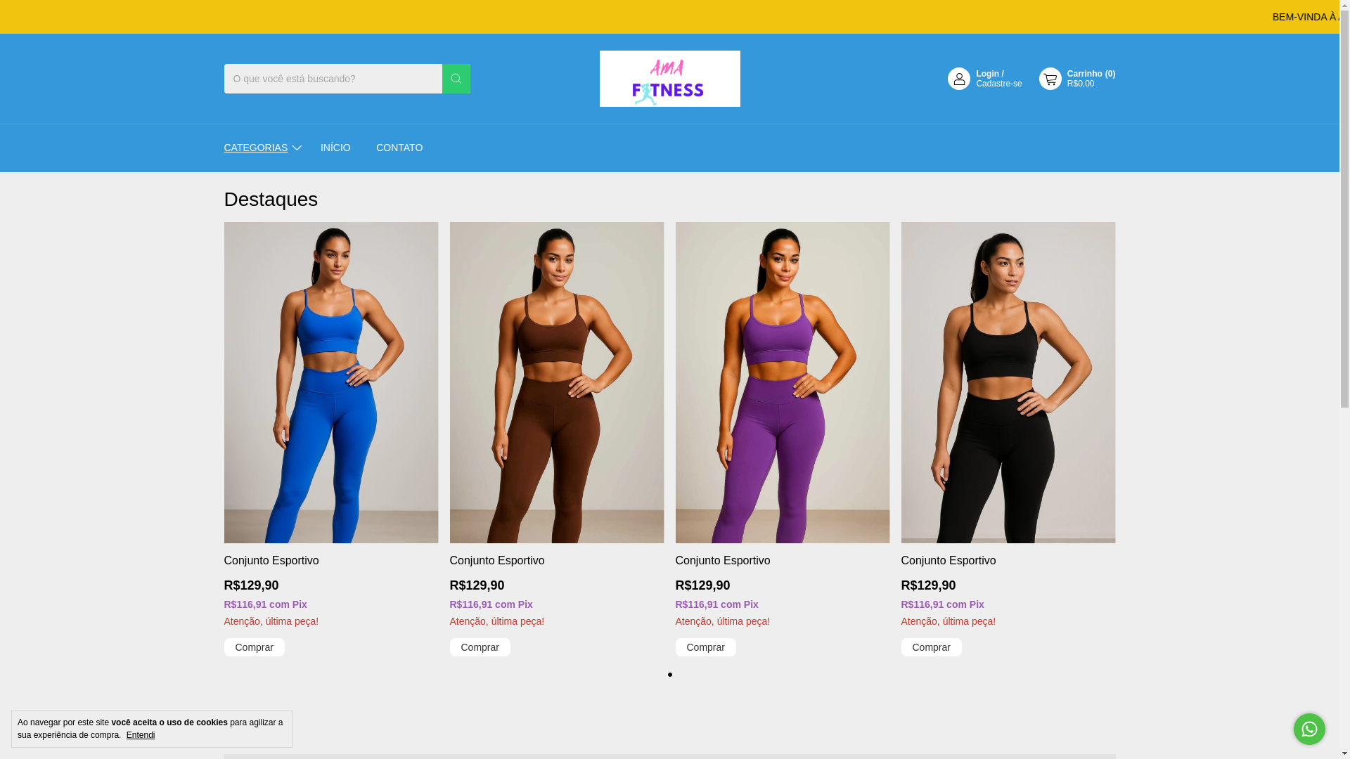 website screenshot of https://amafitnes.com.br/
