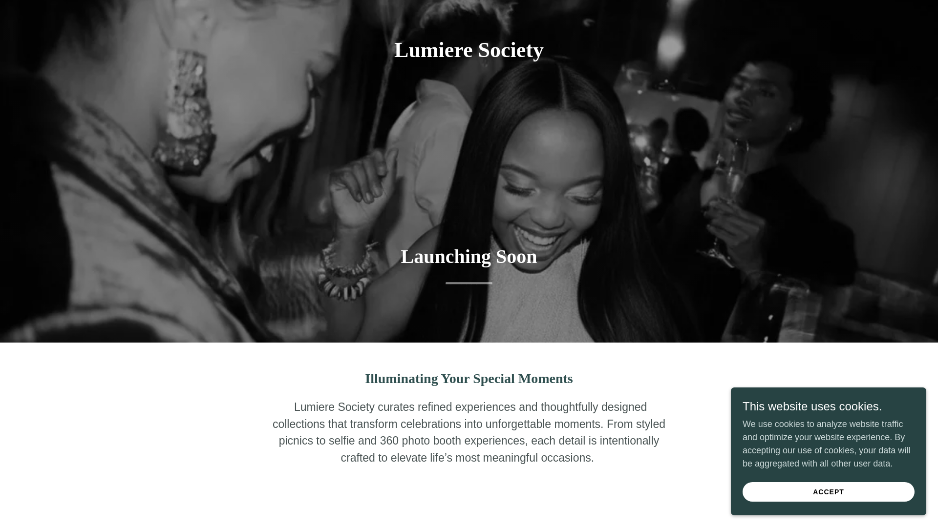 website screenshot of https://lumieresociety.com