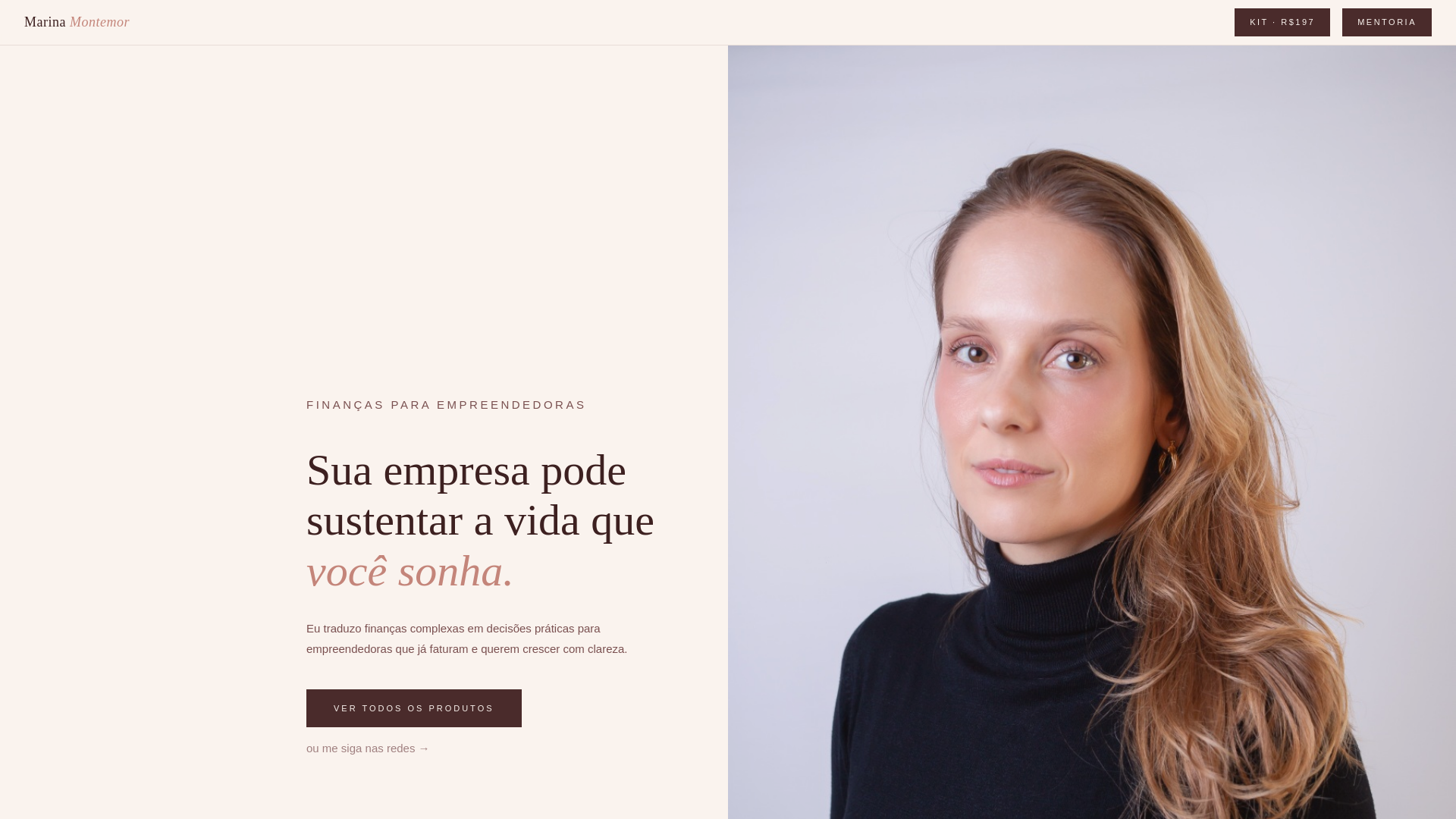 website screenshot of https://marinamontemor.com.br/