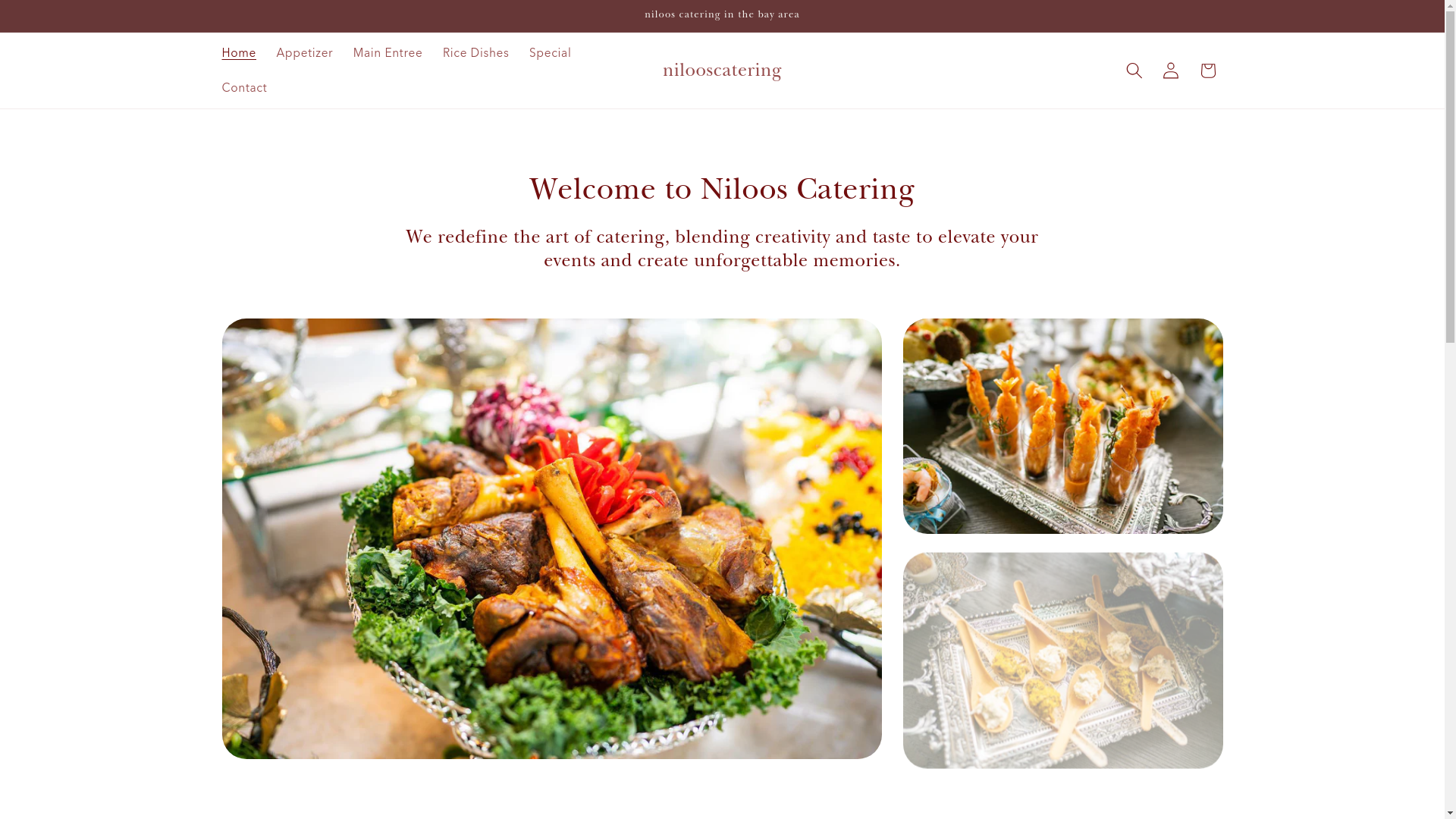 website screenshot of https://nilooscatering.com/