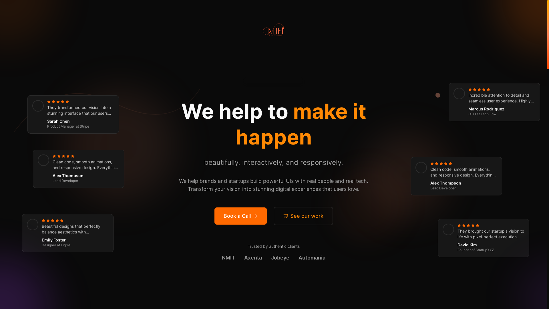 website screenshot of https://make-it-happen.shop/