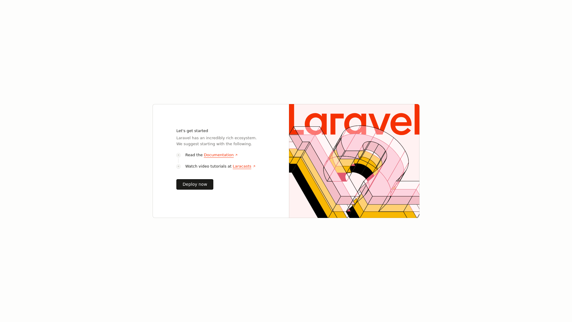 website screenshot of https://laravel-yb0me.sevalla.app