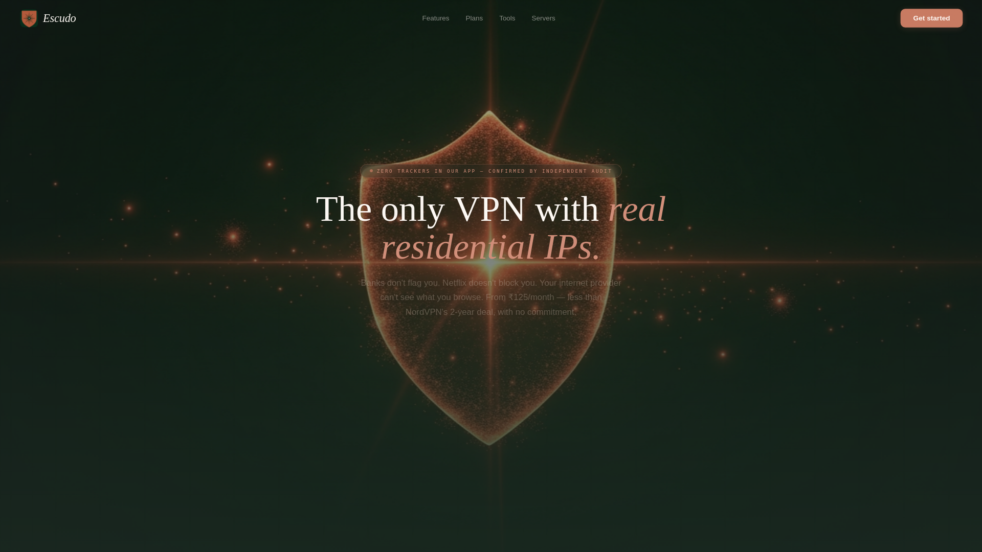 website screenshot of https://escudovpn.in