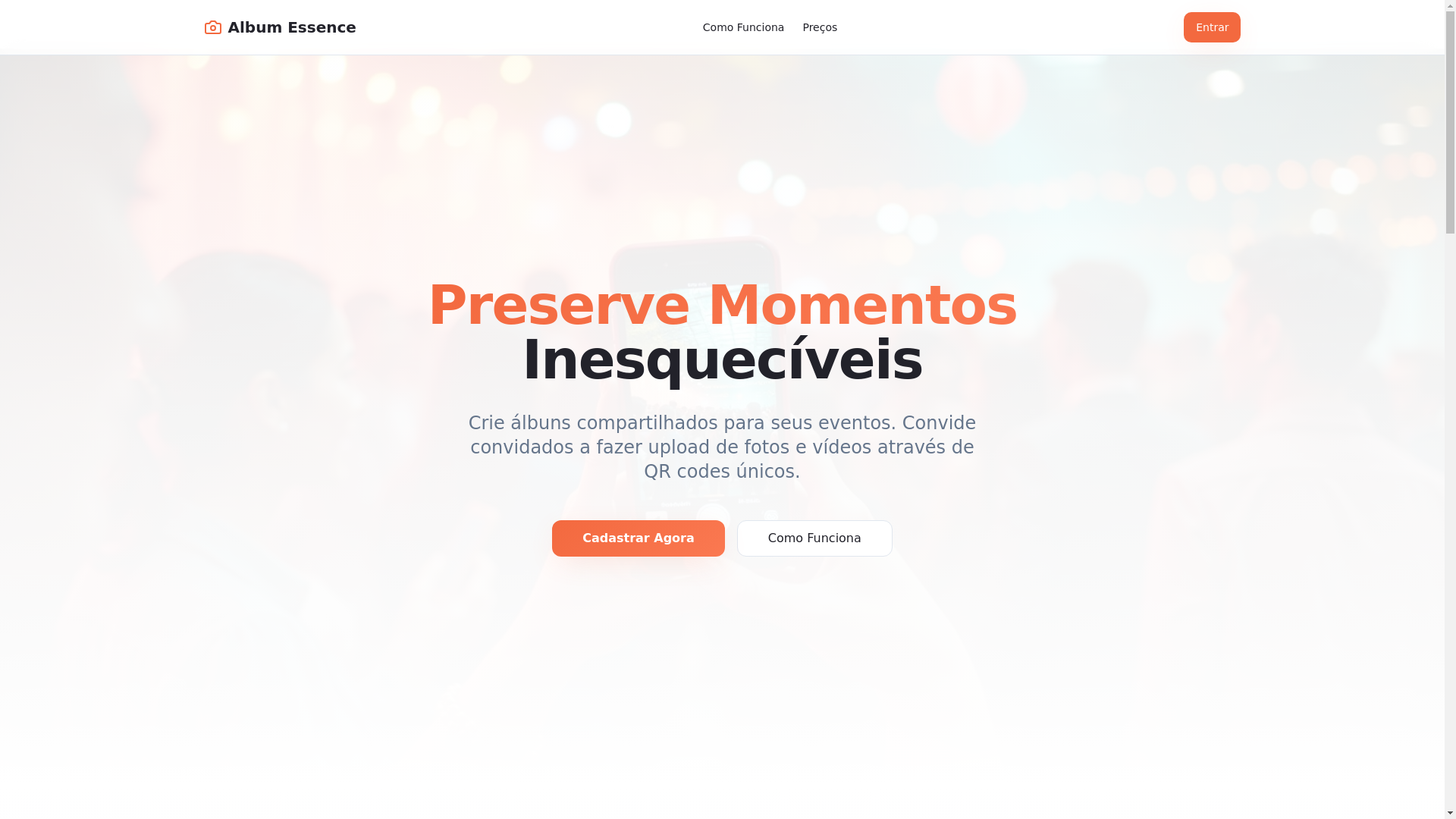 website screenshot of https://albumeventos.com.br/