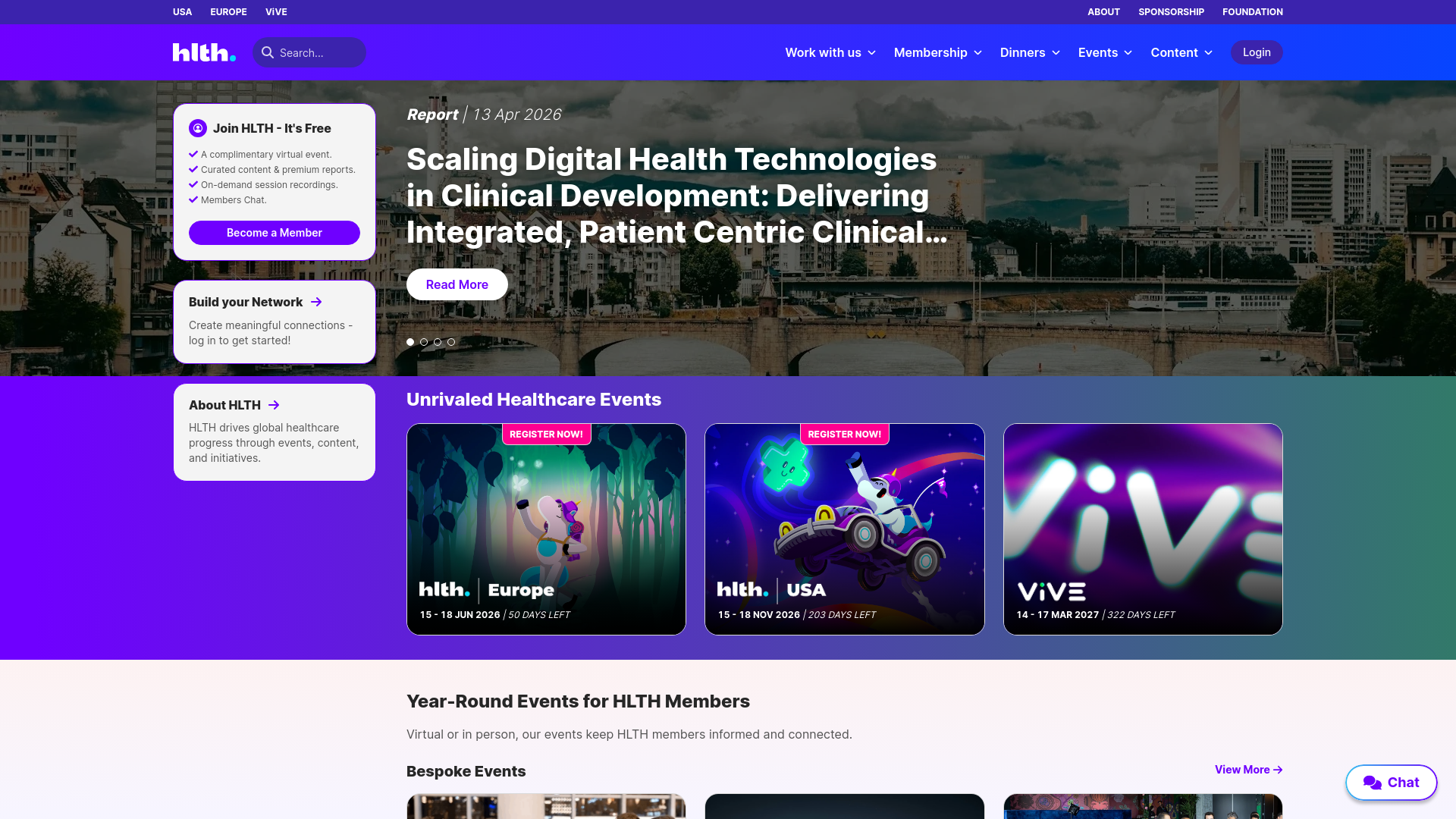 website screenshot of https://hlthsummitnetwork.co/