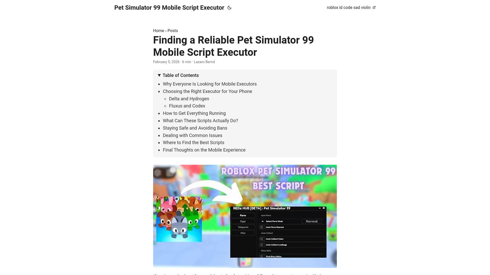 website screenshot of https://pet-simulator-99-mobile-script-executor.pages.dev/