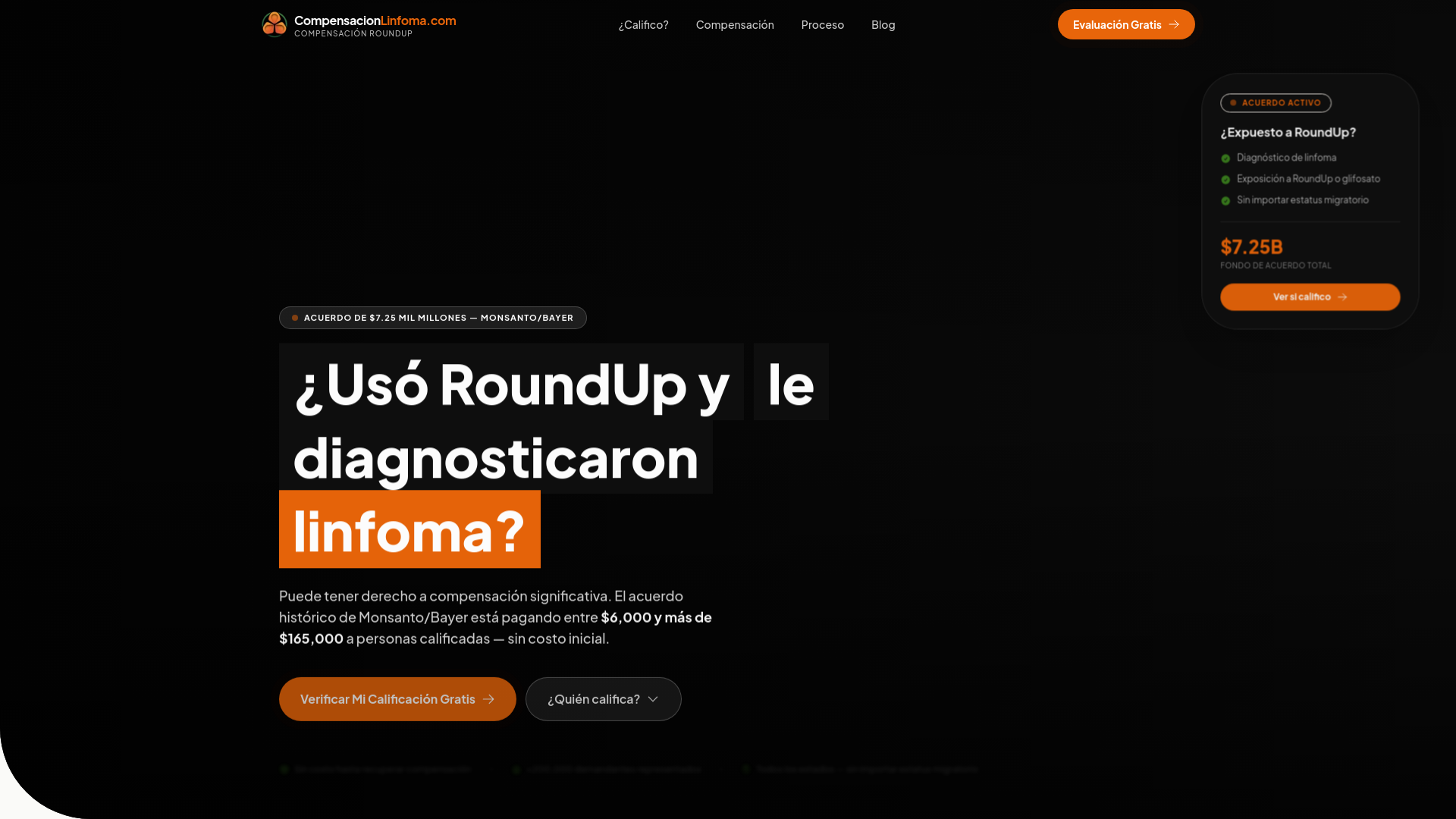 website screenshot of https://compensacionlinfoma.com/