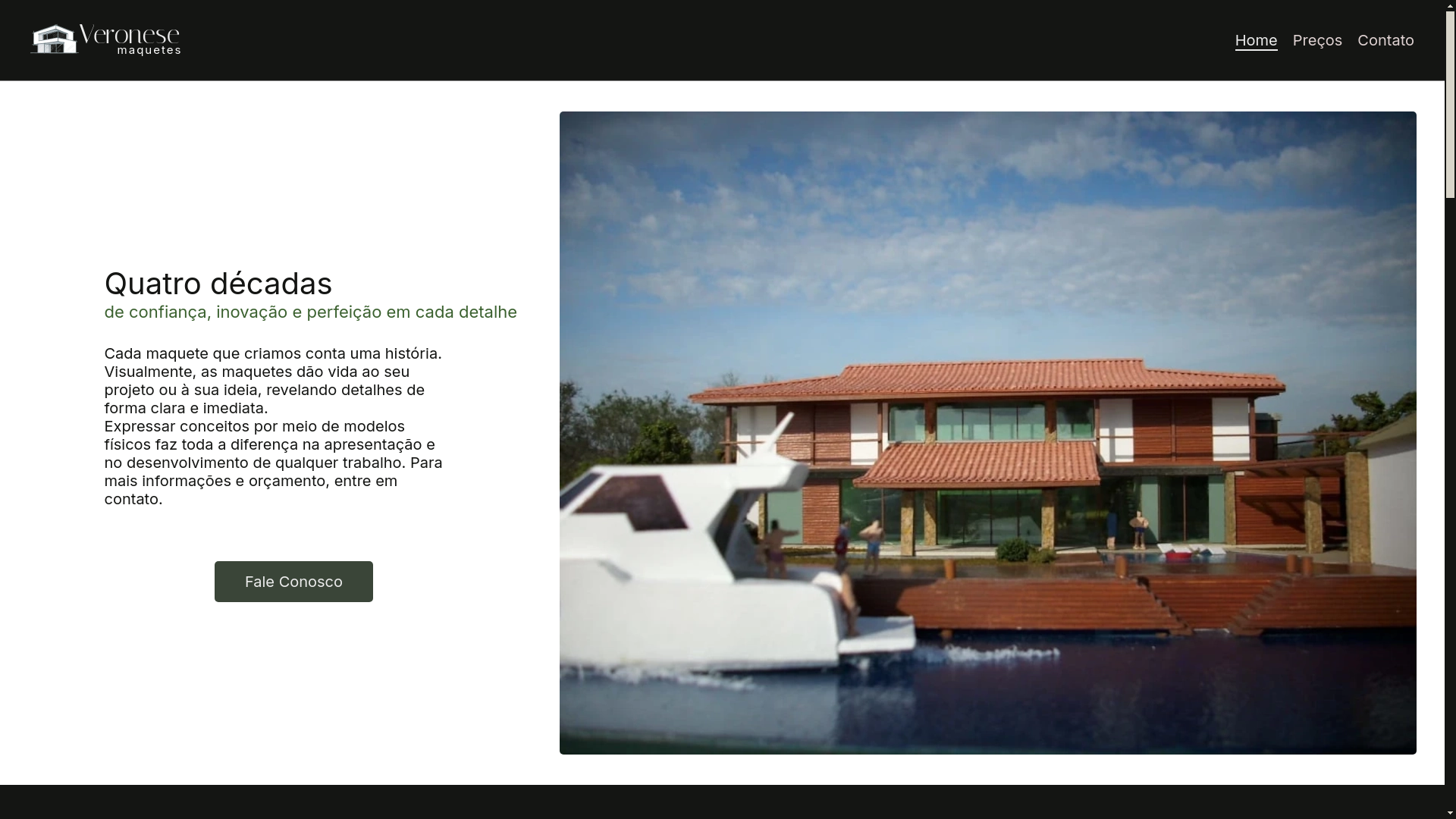website screenshot of https://veronesemaquetes.com.br/