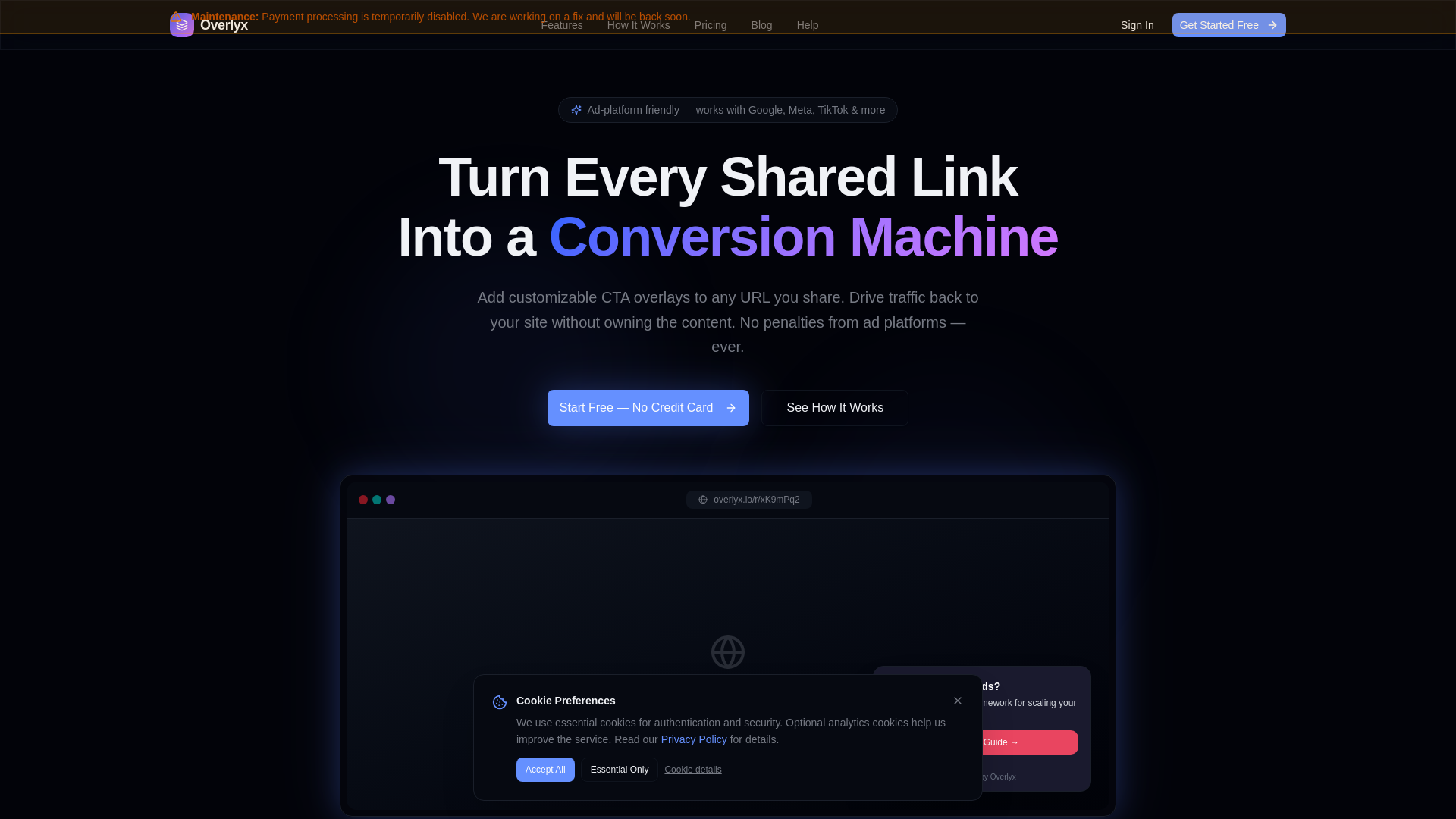 website screenshot of https://overlyx.com/