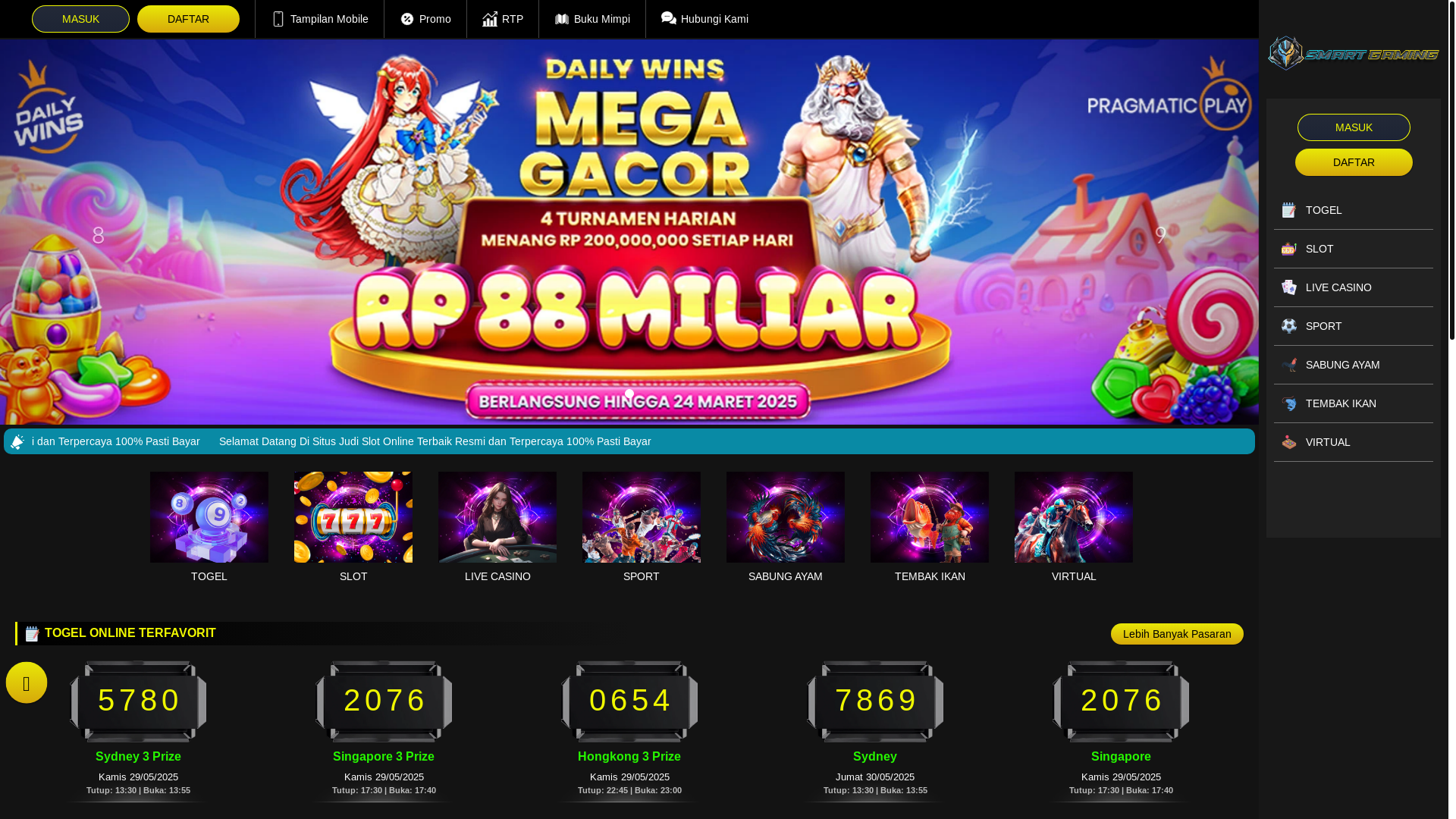 website screenshot of https://bosmuda77real.com/
