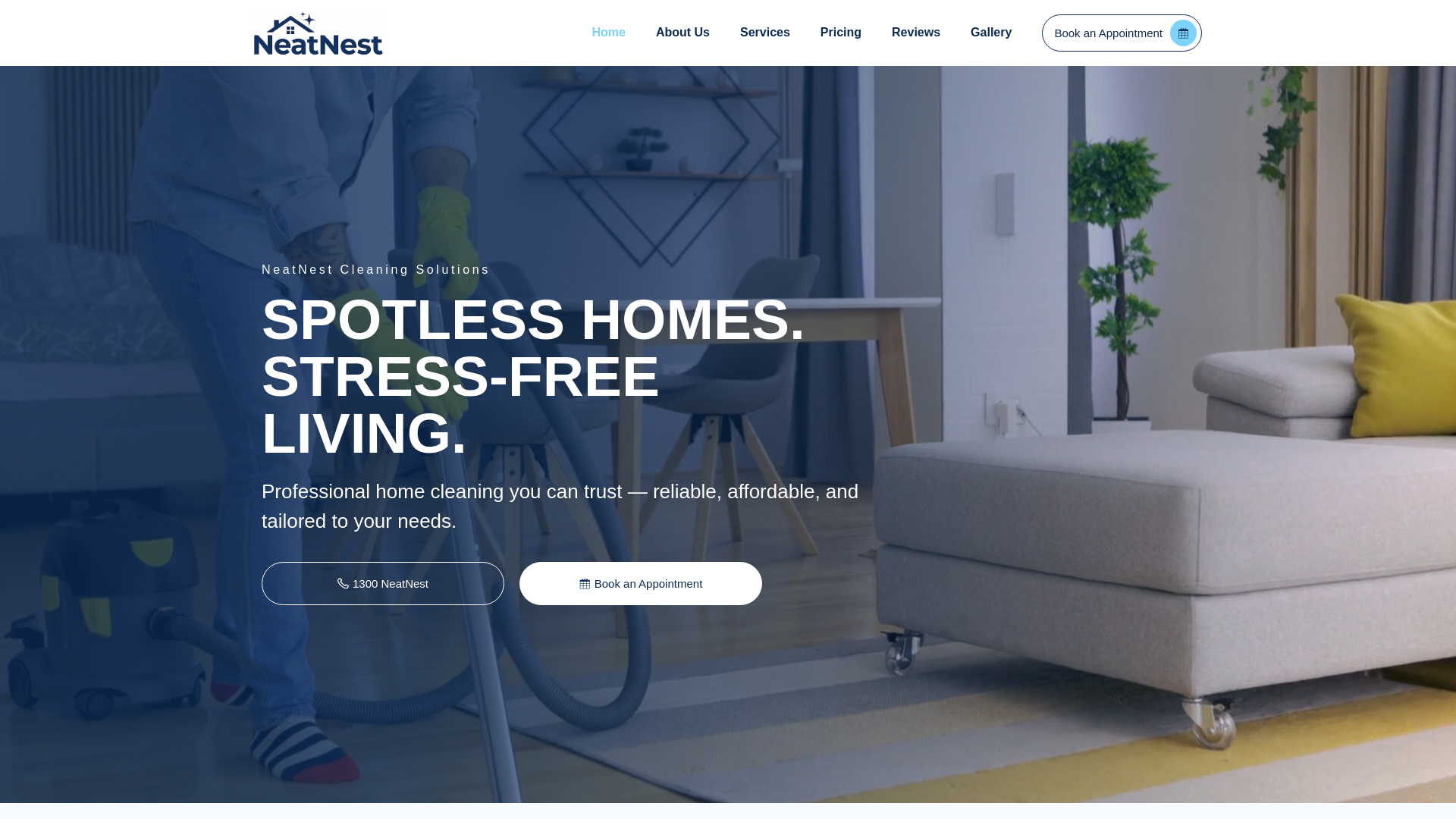 website screenshot of https://neatnestsolutions.com.au