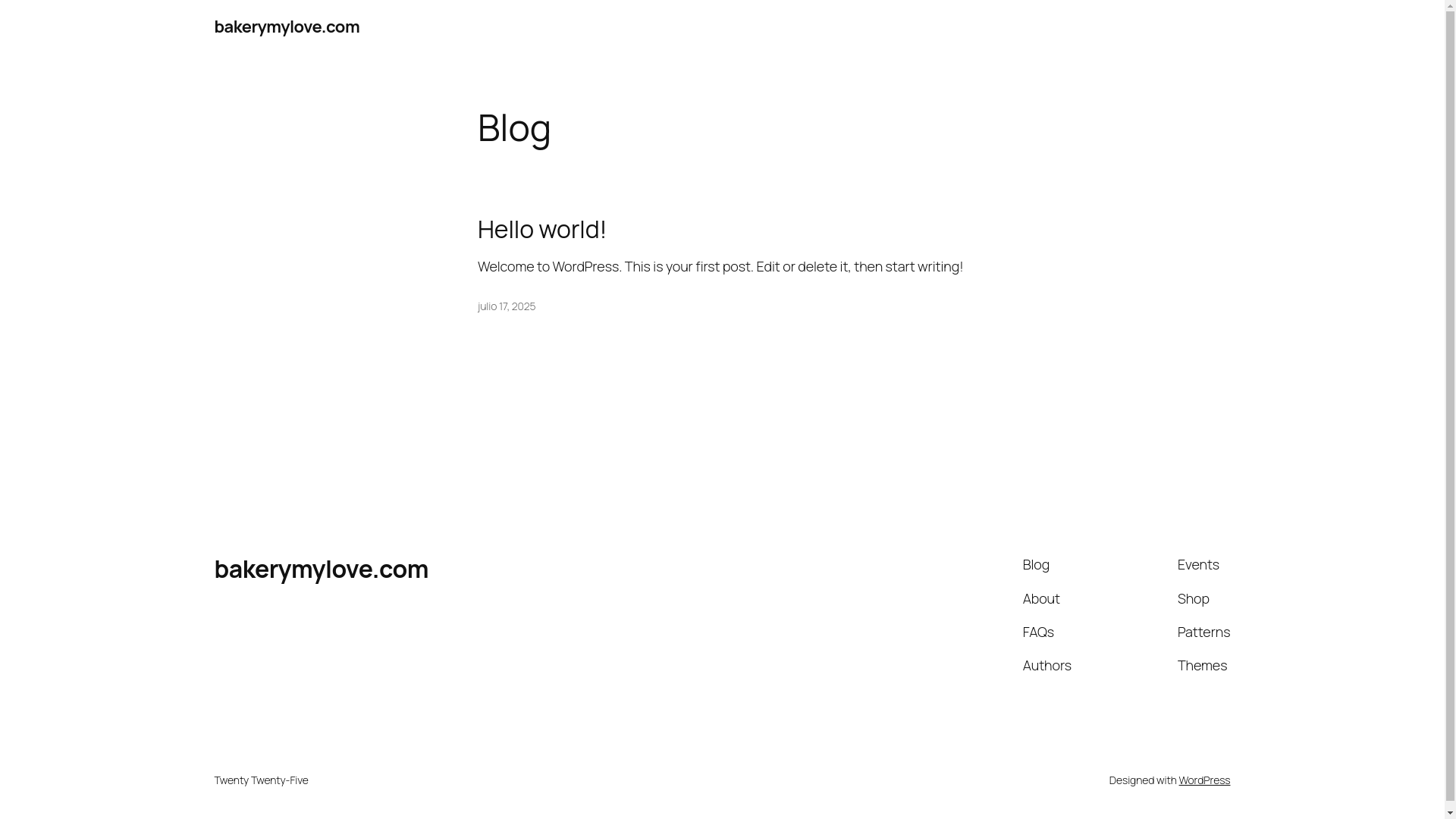 website screenshot of https://bakerymylove.com/