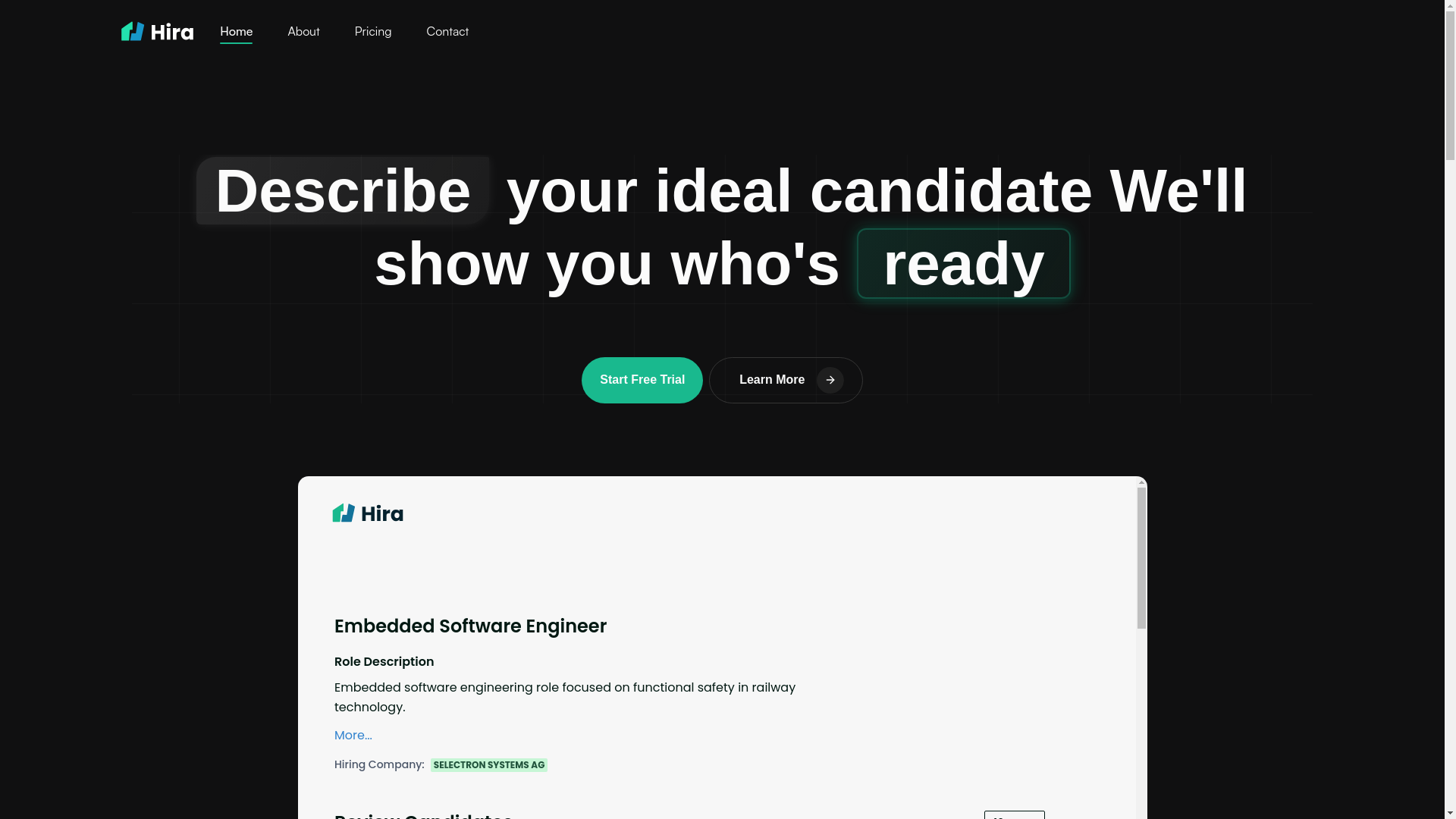 website screenshot of https://hira-website.pages.dev/