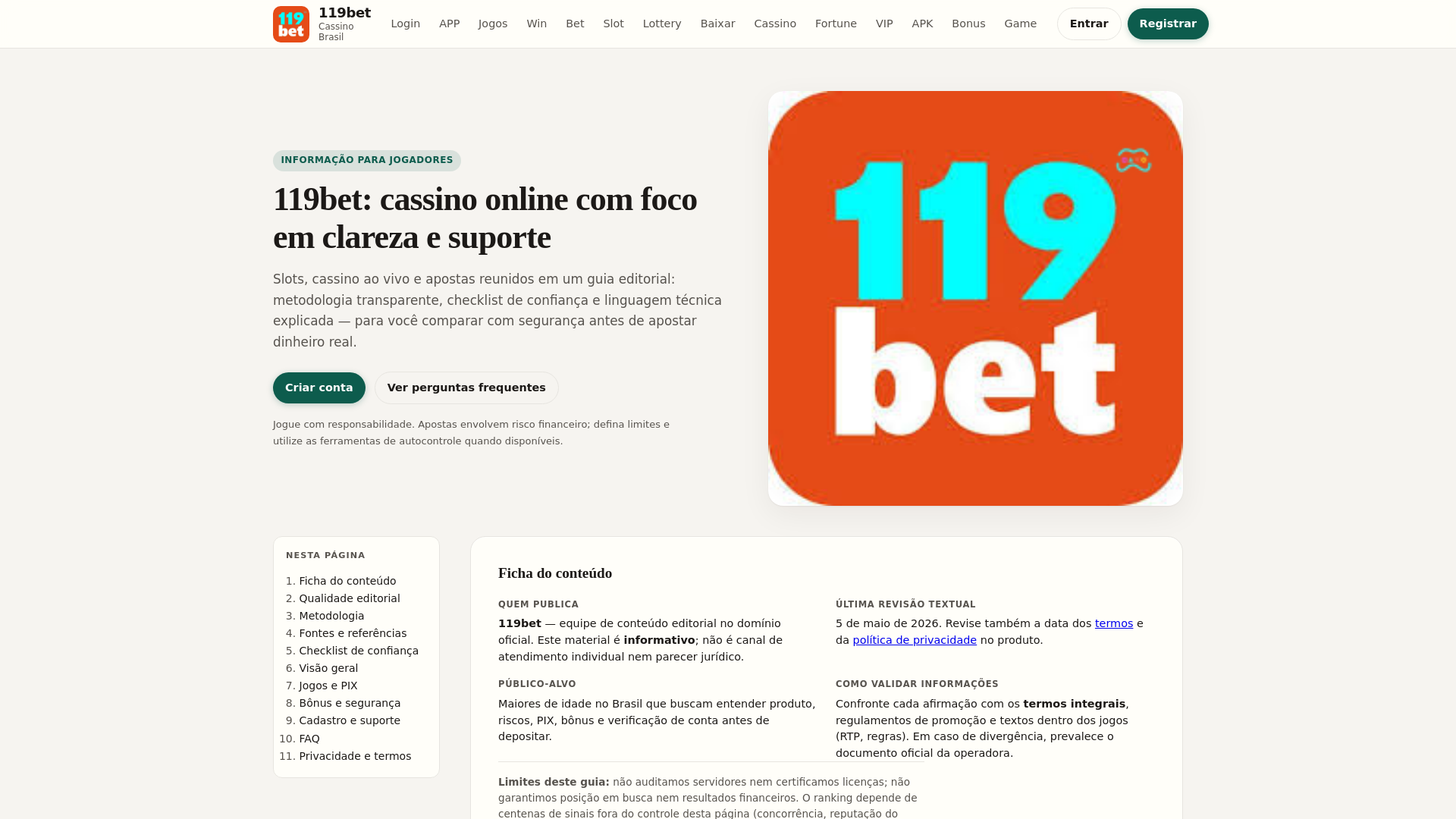 website screenshot of https://119betsc.com/