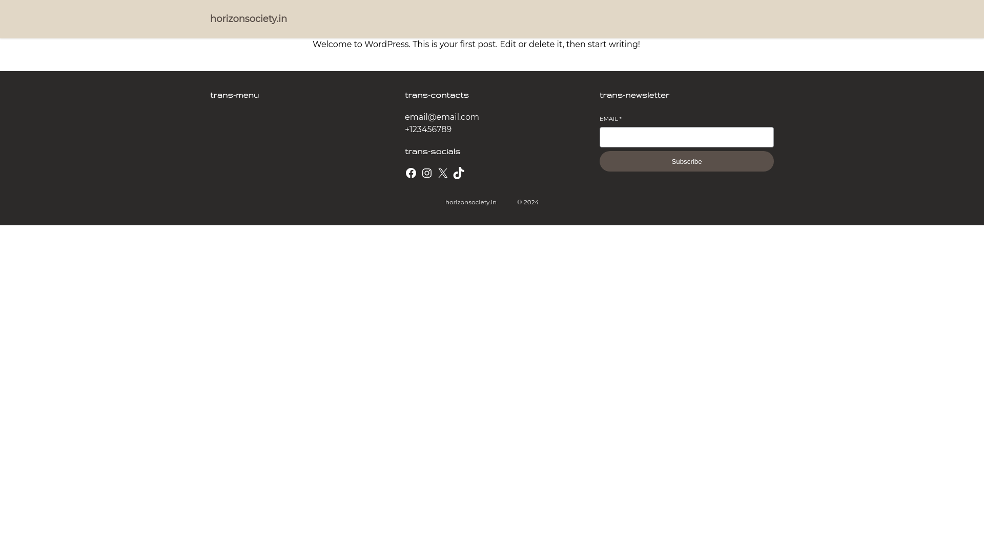 website screenshot of https://horizonsociety.in/