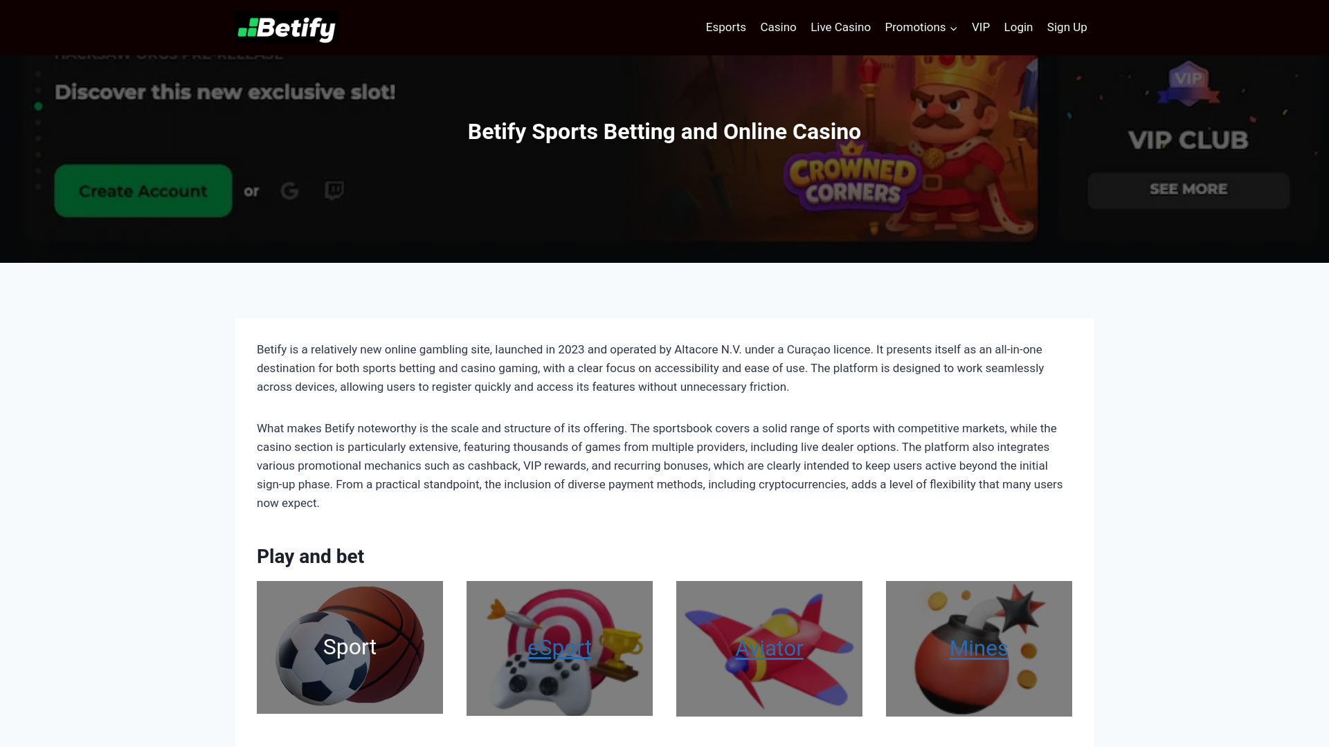 website screenshot of https://betifysport.com